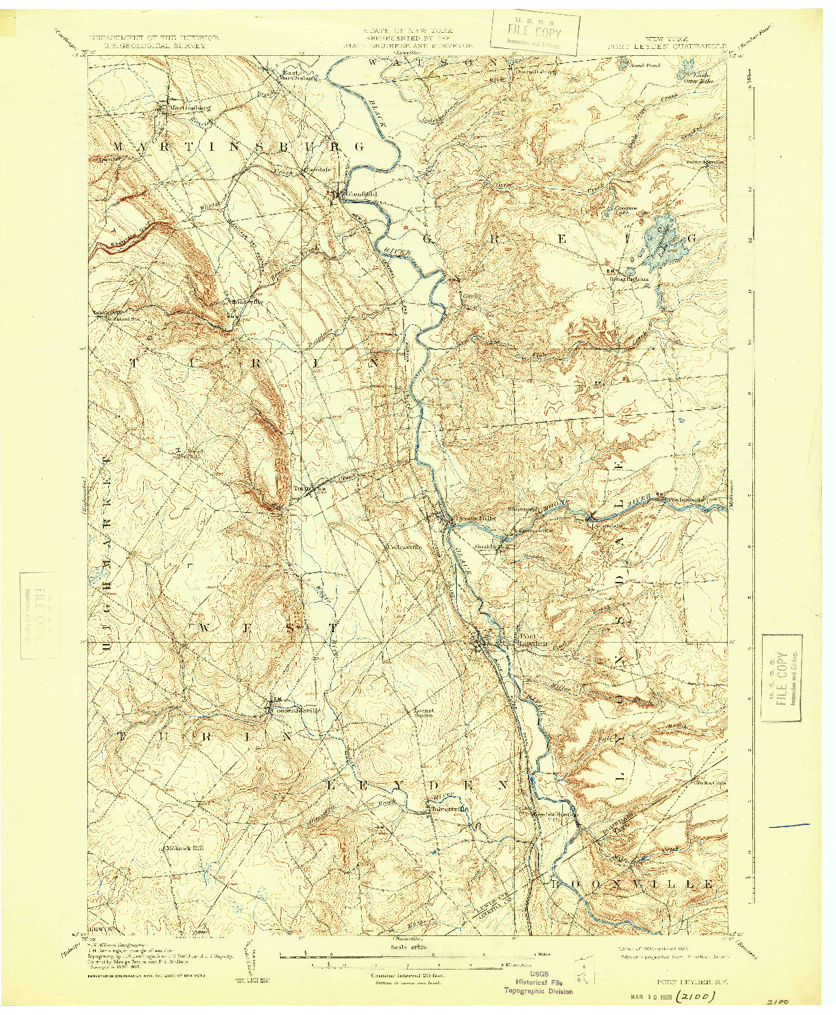 USGS 1:62500-SCALE QUADRANGLE FOR PORT LEYDEN, NY 1907