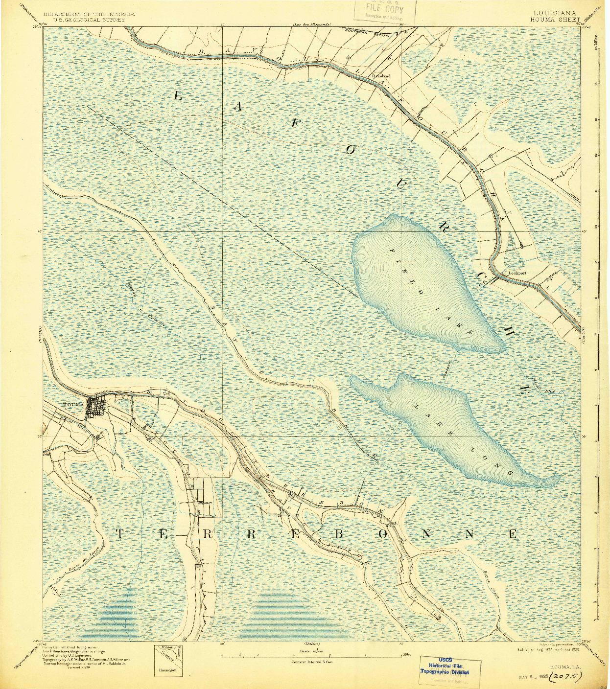 USGS 1:62500-SCALE QUADRANGLE FOR HOUMA, LA 1892