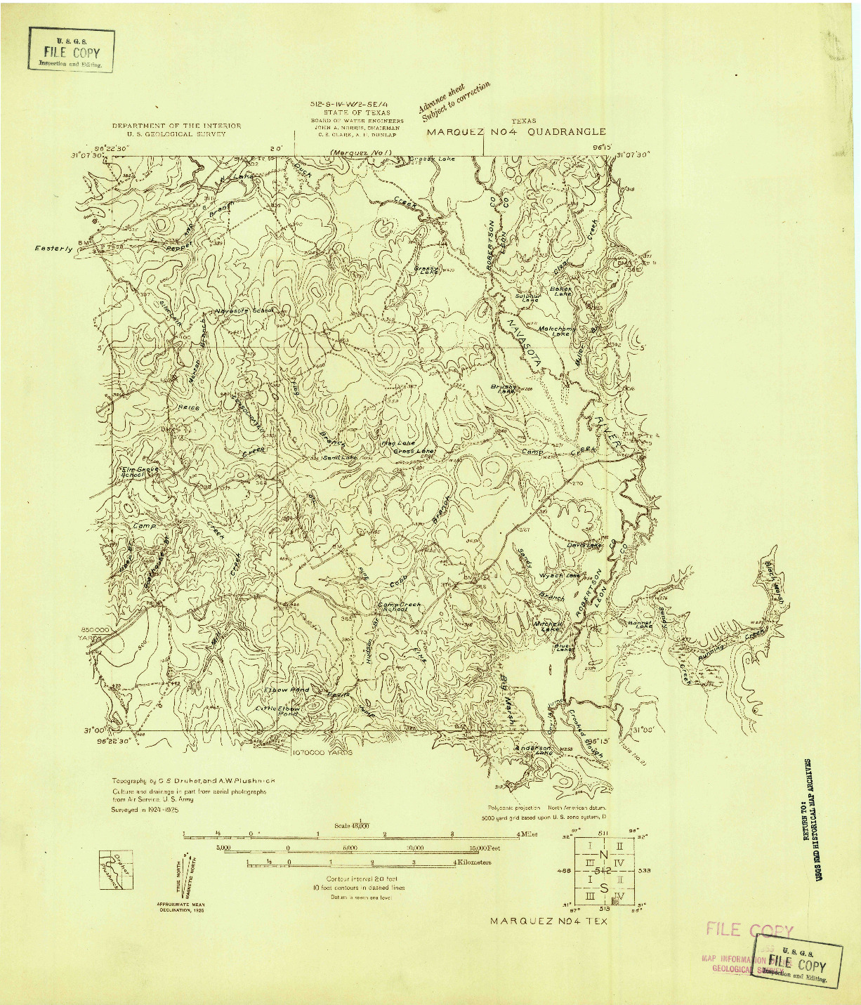 USGS 1:48000-SCALE QUADRANGLE FOR MARQUEZ NO. 4, TX 1925