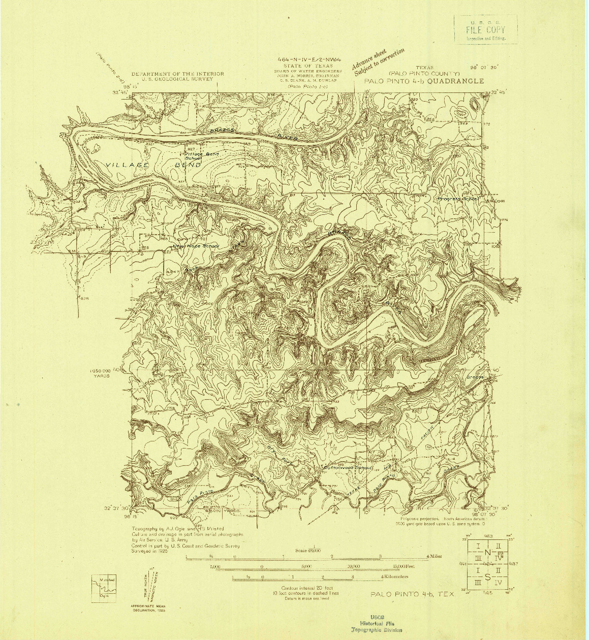 USGS 1:48000-SCALE QUADRANGLE FOR PALO PINTO 4-B, TX 1925