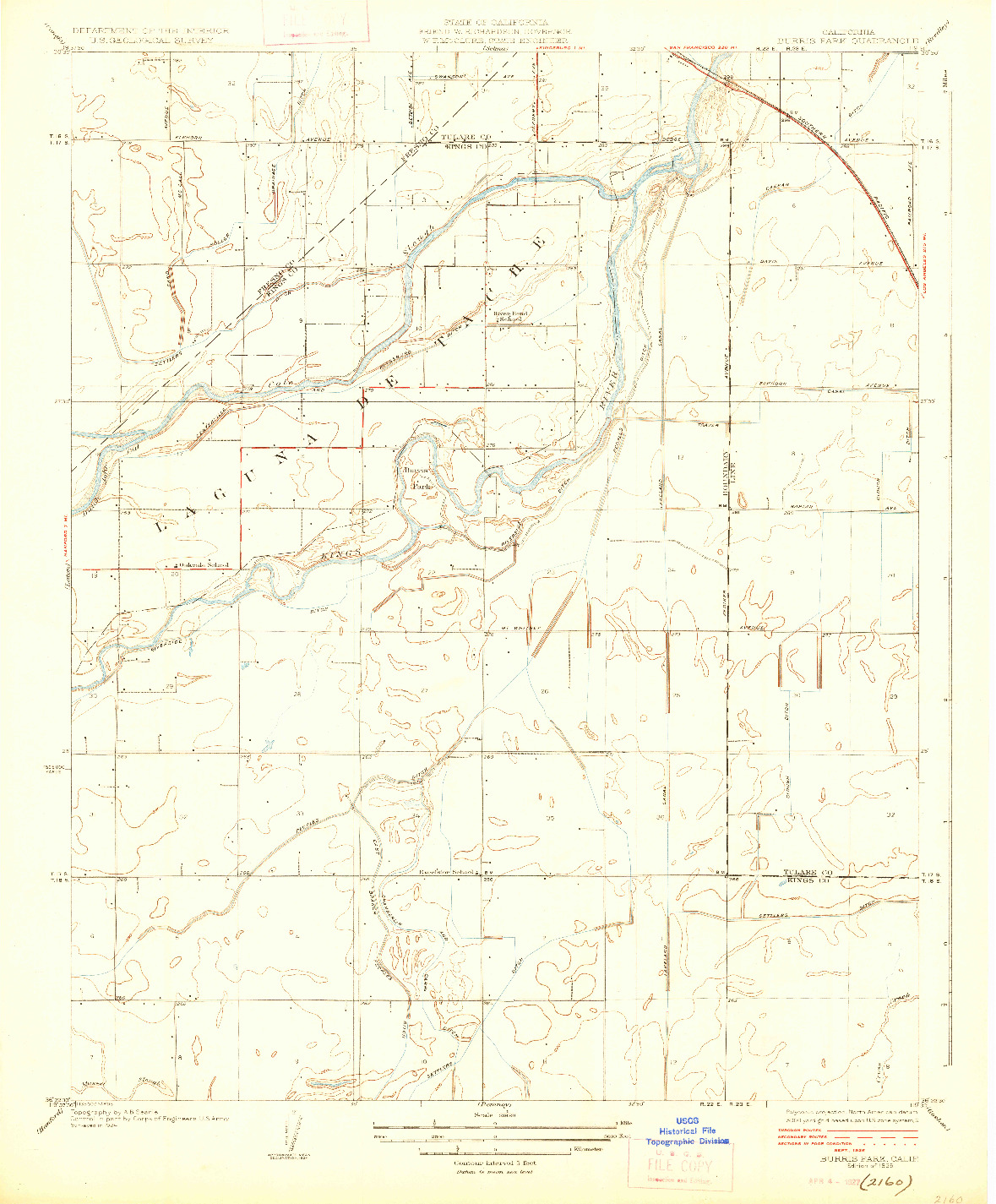 USGS 1:31680-SCALE QUADRANGLE FOR BURRIS PARK, CA 1926