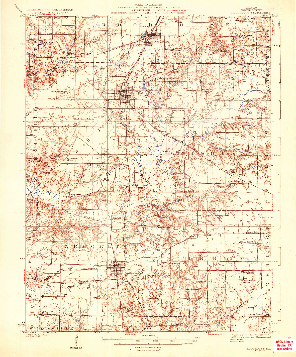 USGS 1:62500-SCALE QUADRANGLE FOR ROODHOUSE, IL 1926