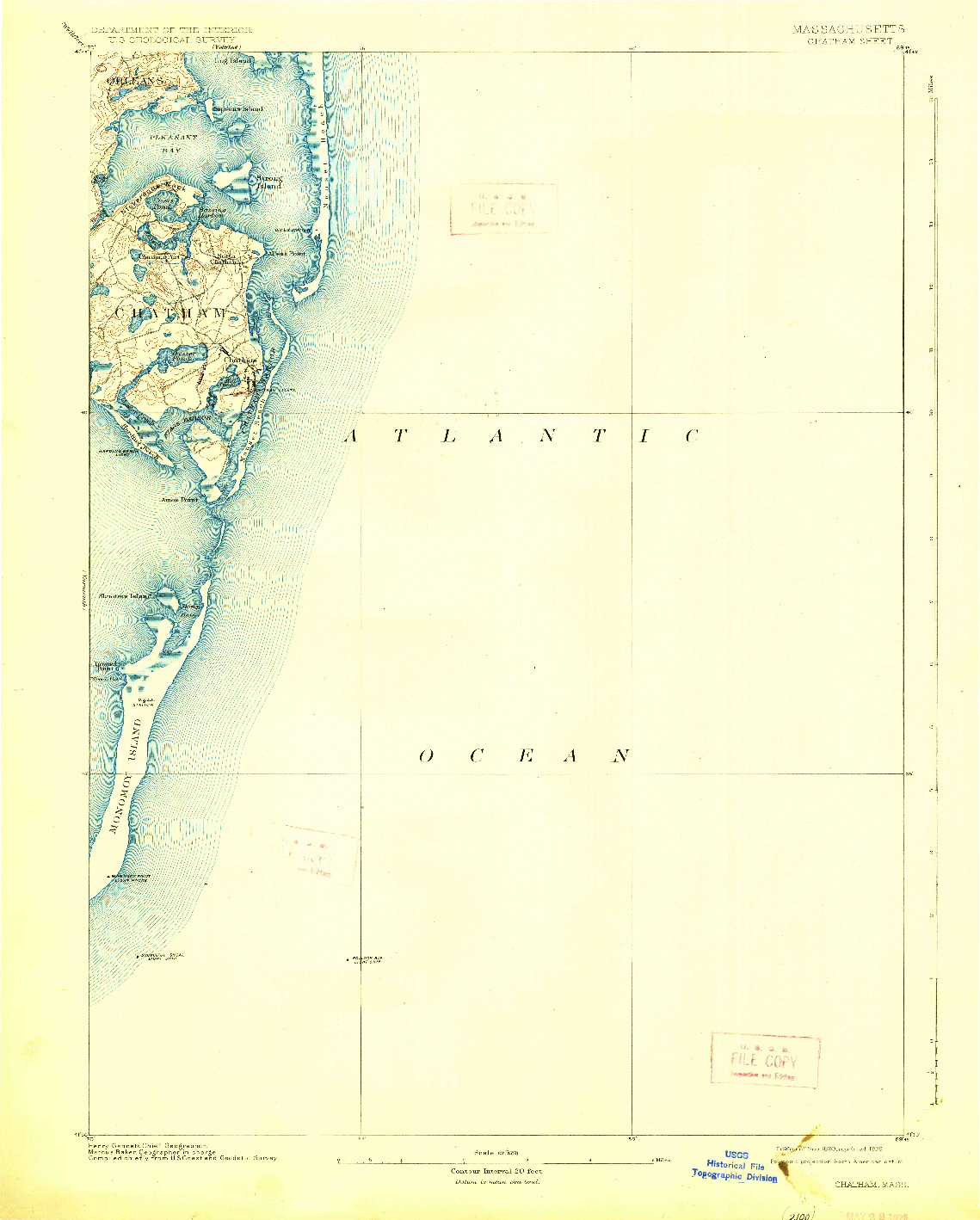 USGS 1:62500-SCALE QUADRANGLE FOR CHATHAM, MA 1893