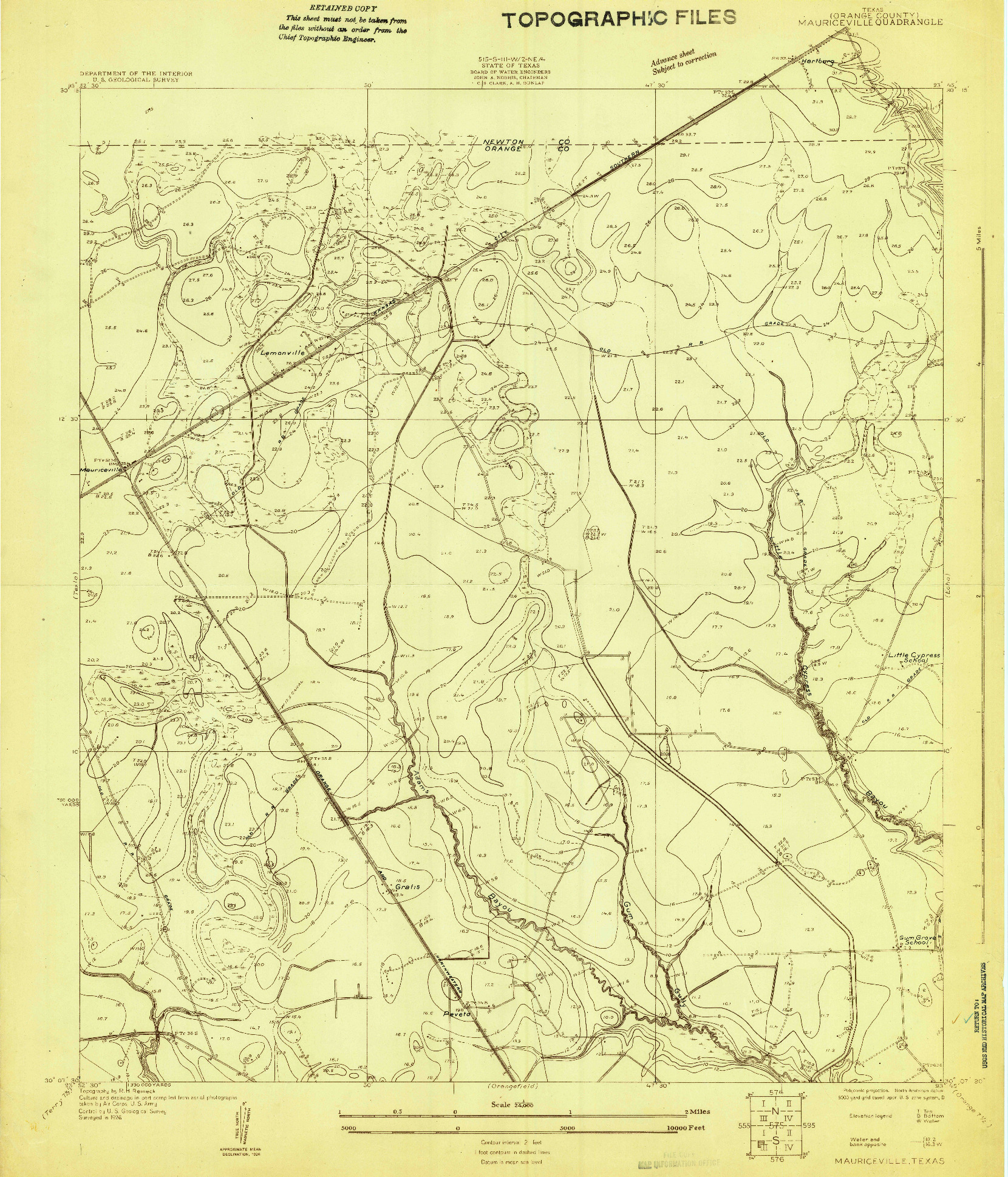 USGS 1:24000-SCALE QUADRANGLE FOR MAURICEVILLE, TX 1926
