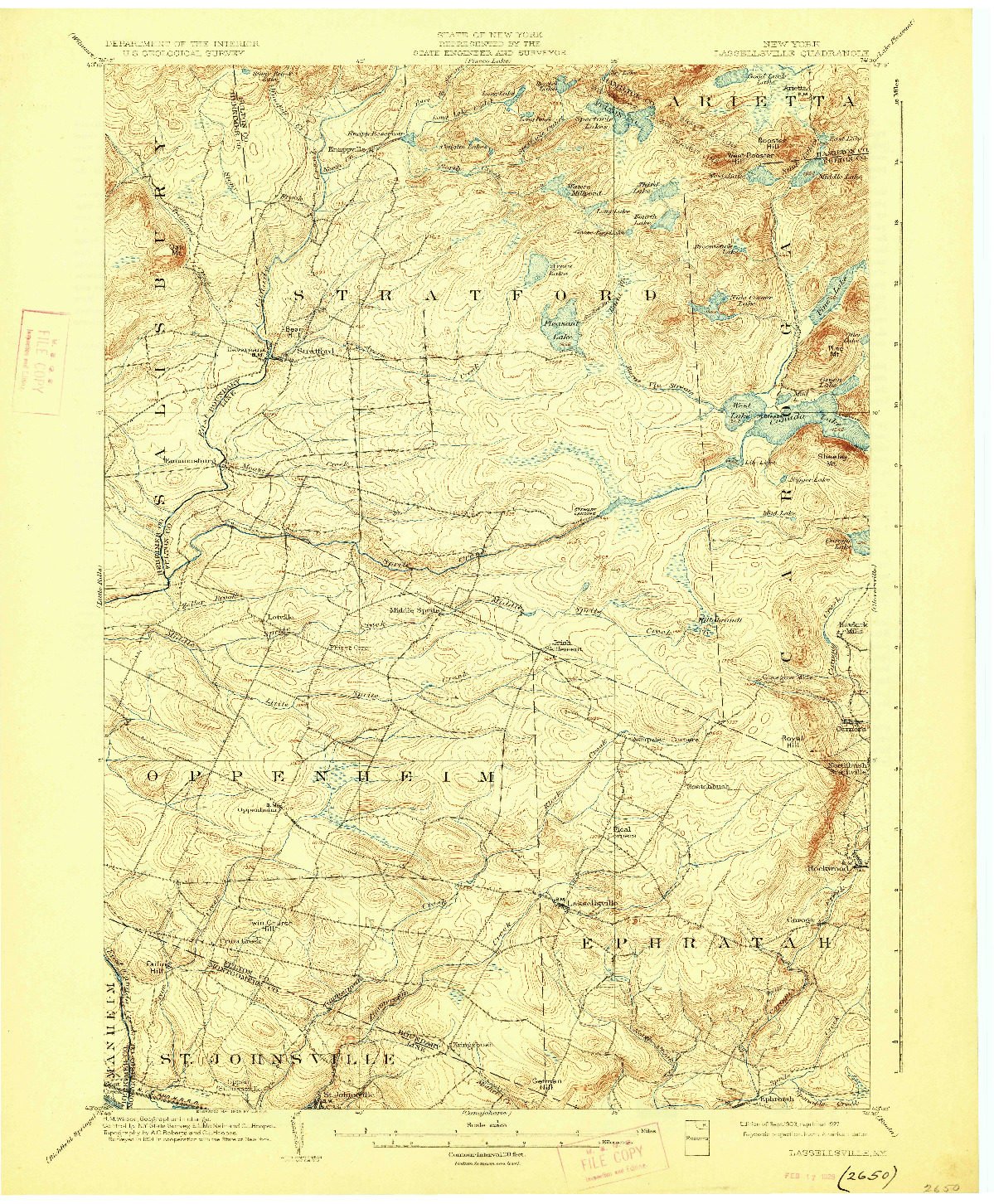 USGS 1:62500-SCALE QUADRANGLE FOR LASSELLSVILLE, NY 1903