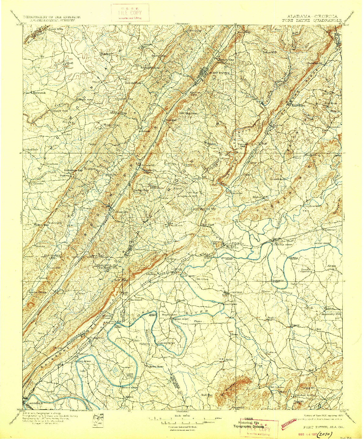 USGS 1:125000-SCALE QUADRANGLE FOR FORT PAYNE, AL 1900