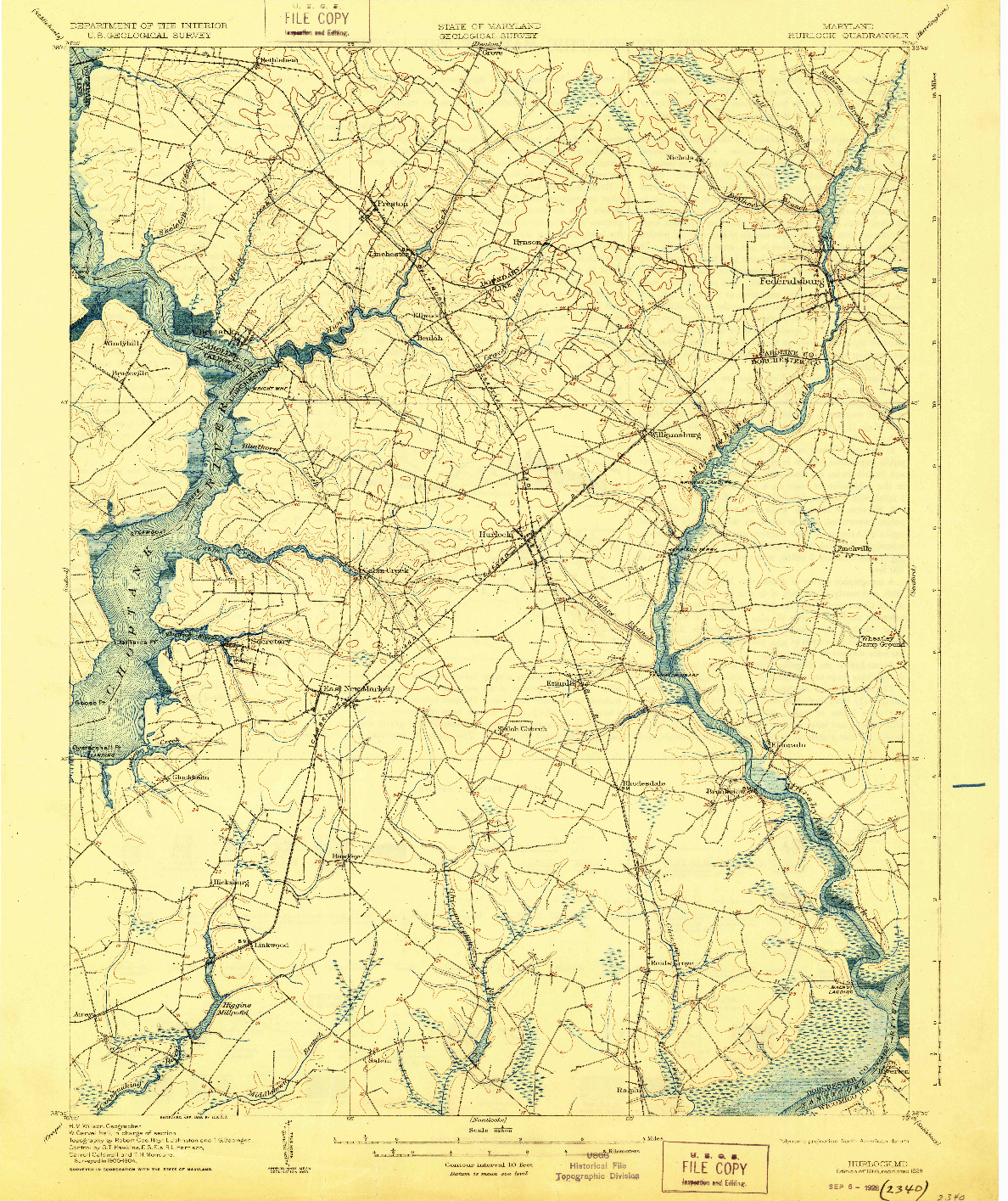 USGS 1:62500-SCALE QUADRANGLE FOR HURLOCK, MD 1905