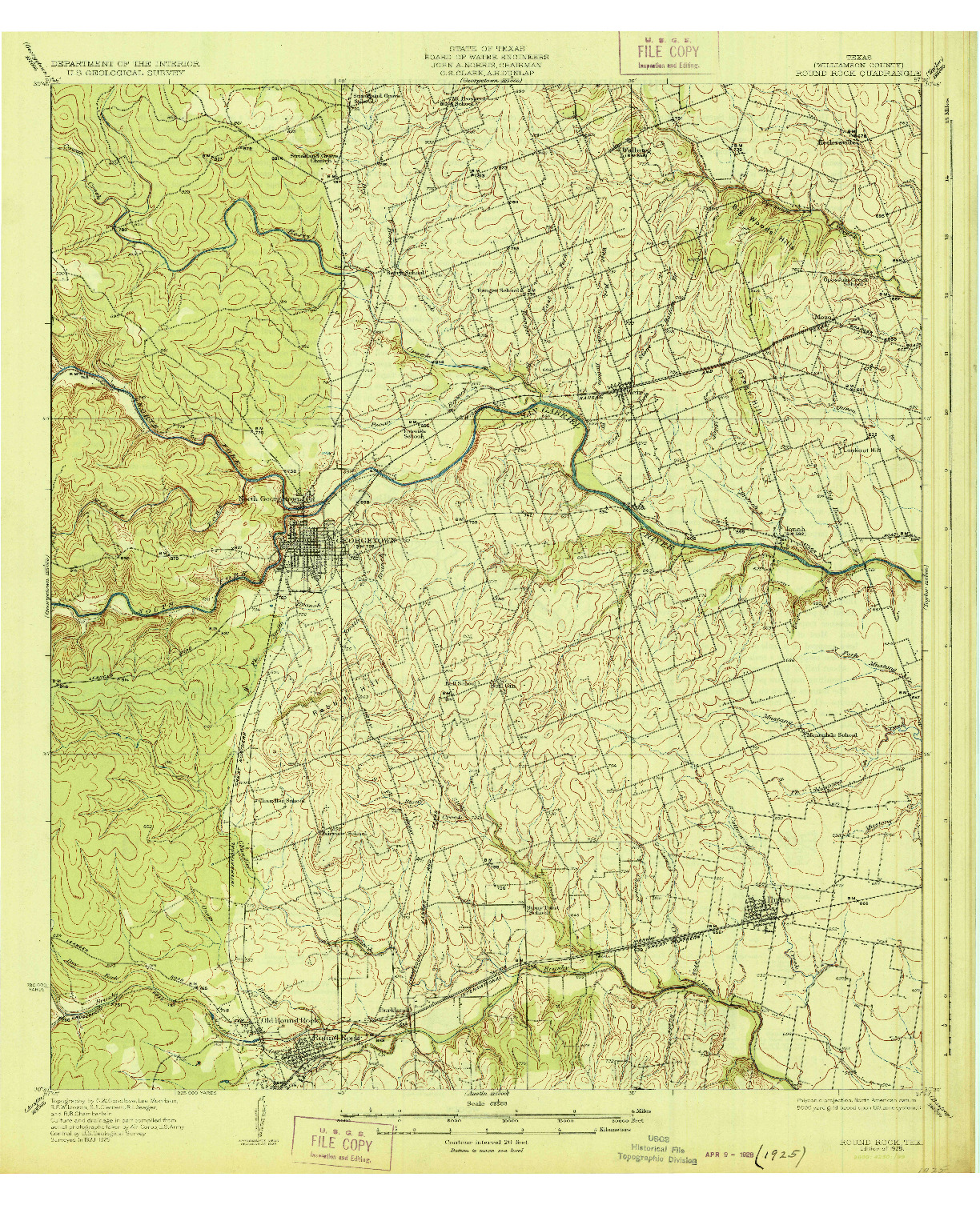 USGS 1:62500-SCALE QUADRANGLE FOR ROUND ROCK, TX 1928