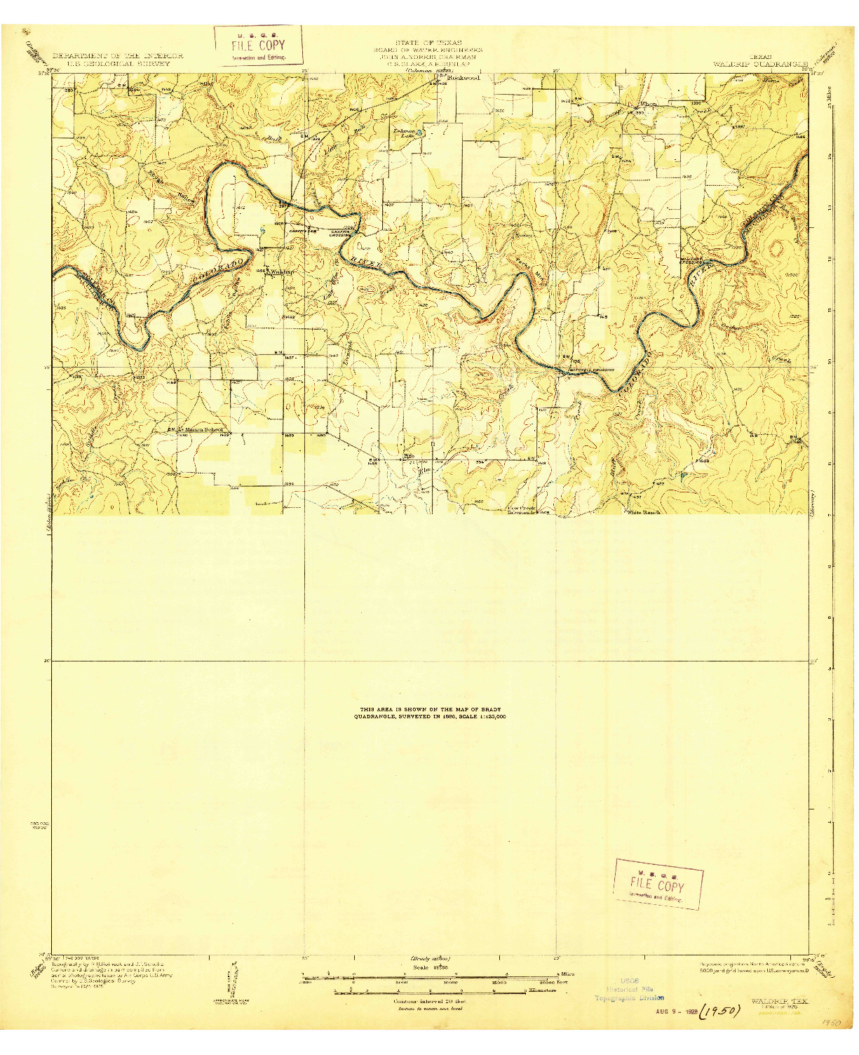 USGS 1:62500-SCALE QUADRANGLE FOR WALDRIP, TX 1928