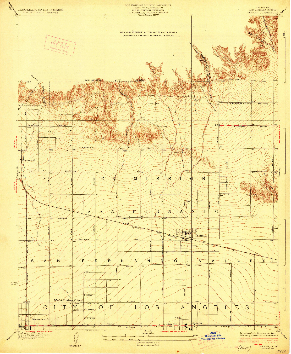 USGS 1:24000-SCALE QUADRANGLE FOR ZELZAH, CA 1928