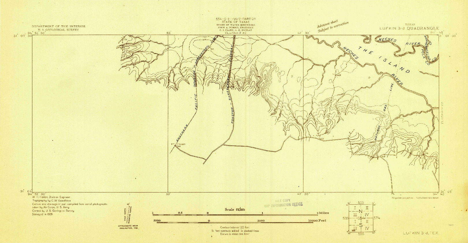 USGS 1:24000-SCALE QUADRANGLE FOR LUFKIN 3-D, TX 1928