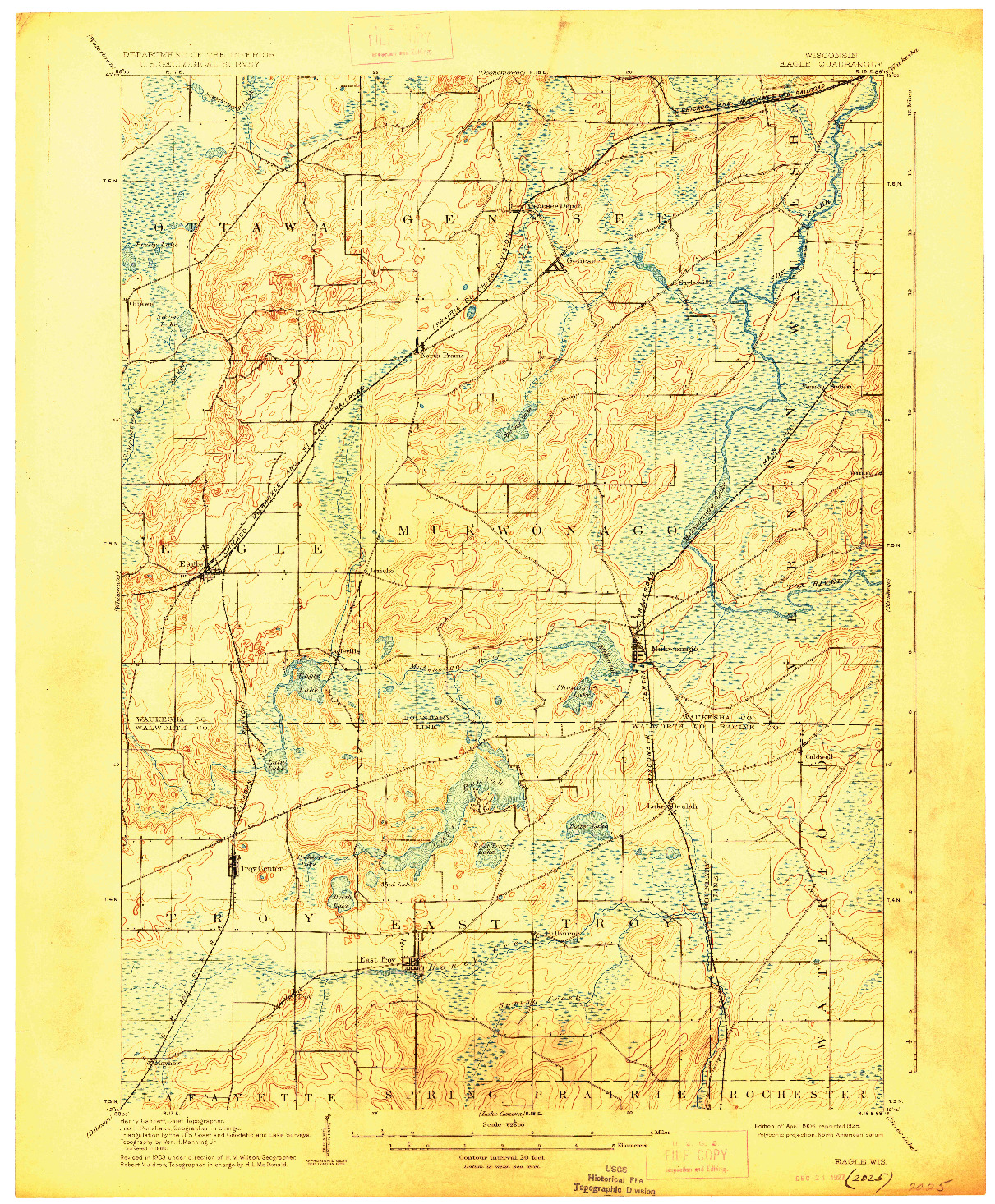 USGS 1:62500-SCALE QUADRANGLE FOR EAGLE, WI 1906