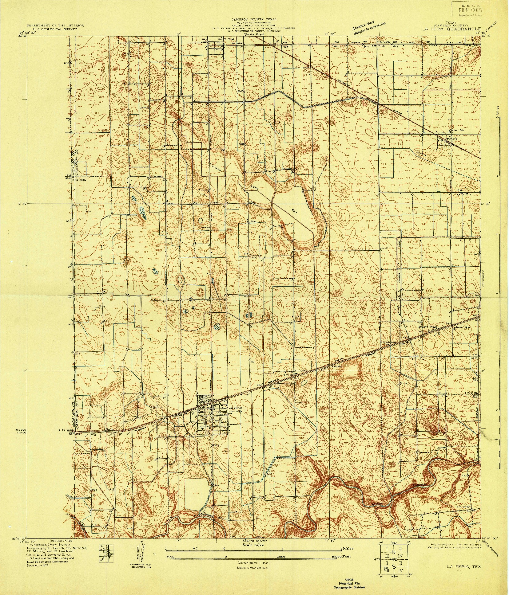 USGS 1:24000-SCALE QUADRANGLE FOR LA FERIA, TX 1929