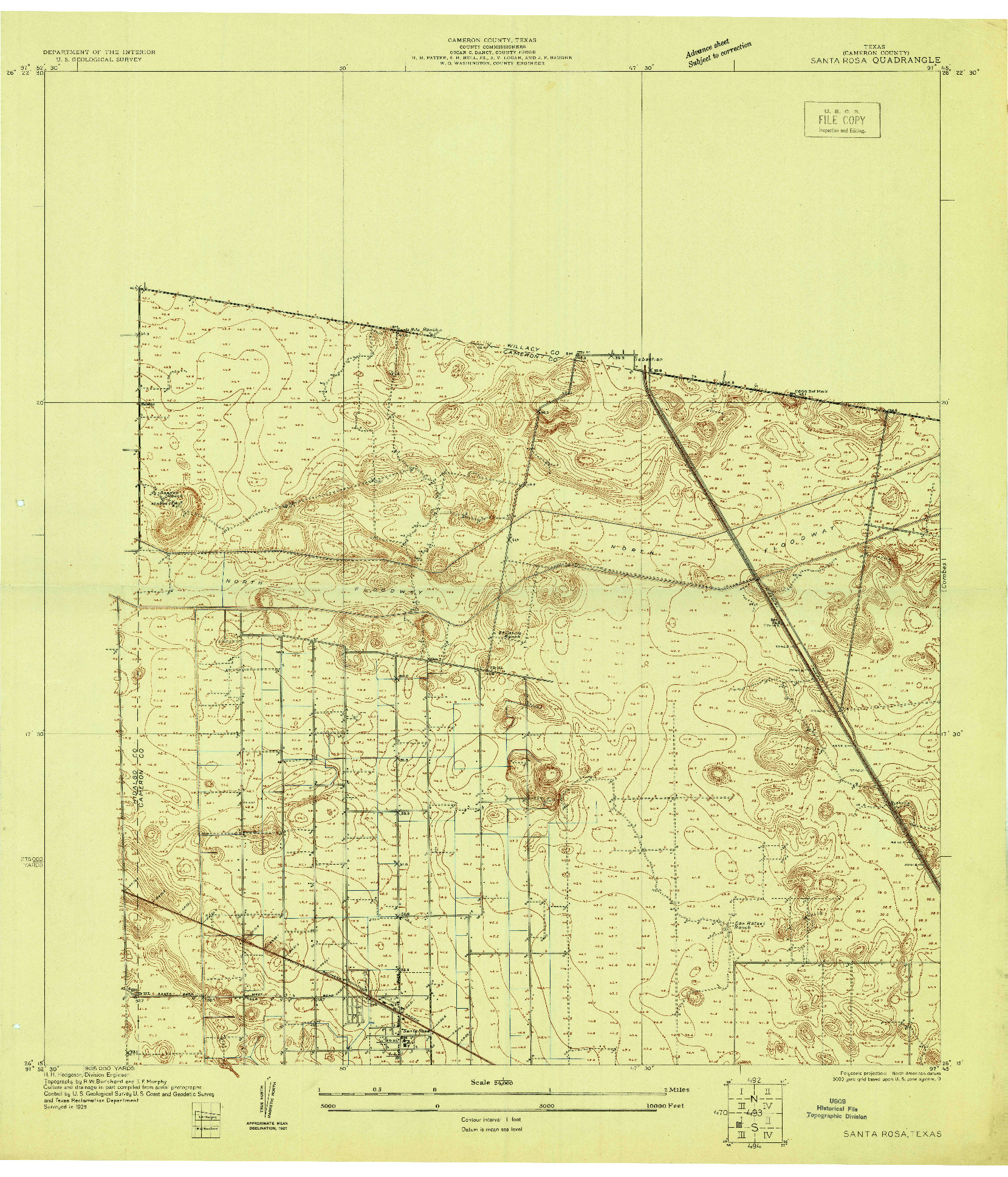 USGS 1:24000-SCALE QUADRANGLE FOR SANTA ROSA, TX 1929
