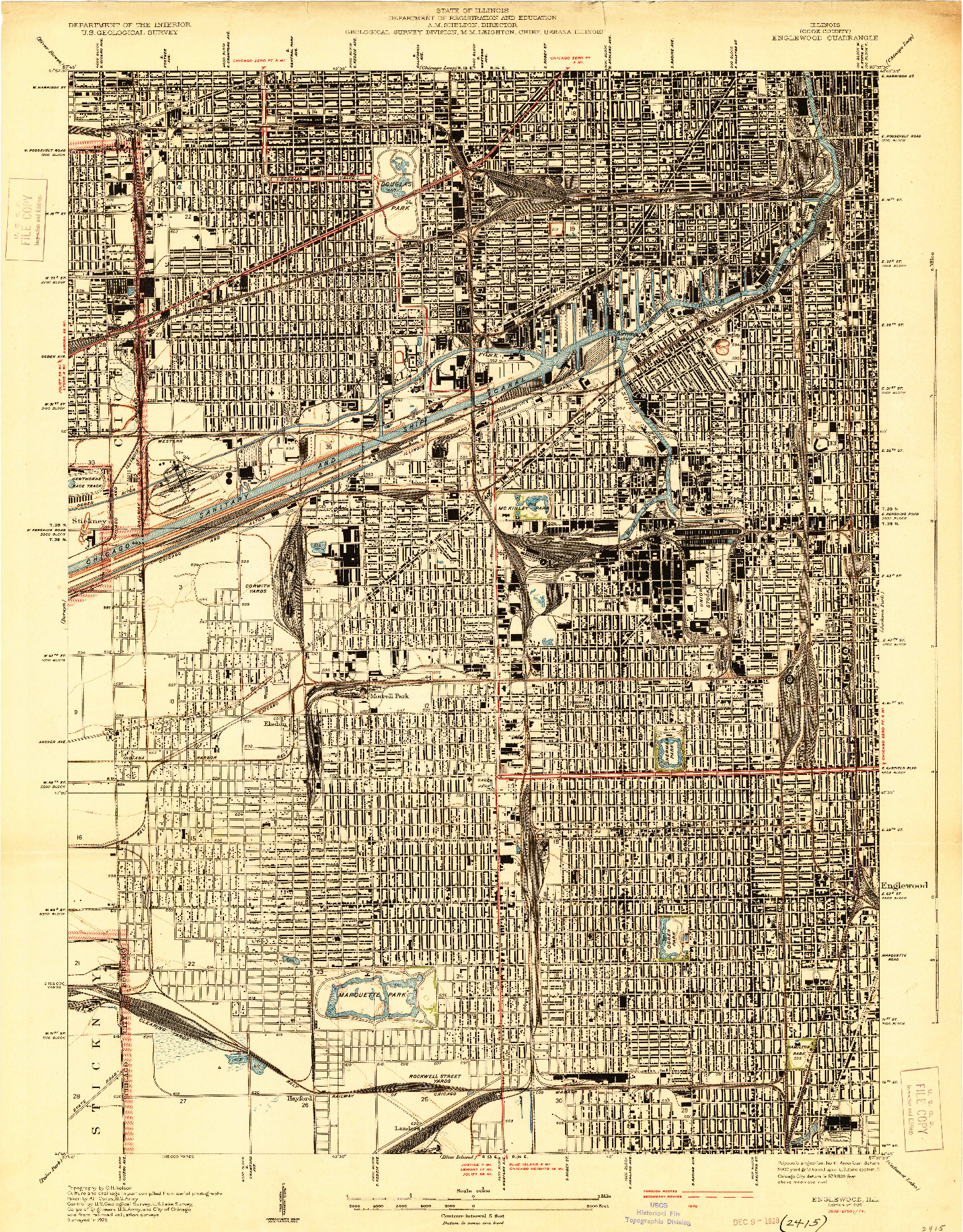 USGS 1:24000-SCALE QUADRANGLE FOR ENGLEWOOD, IL 1929