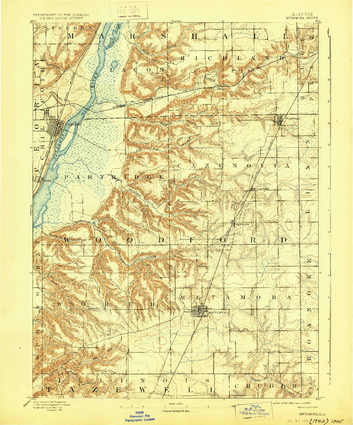 USGS 1:62500-SCALE QUADRANGLE FOR METAMORA, IL 1893