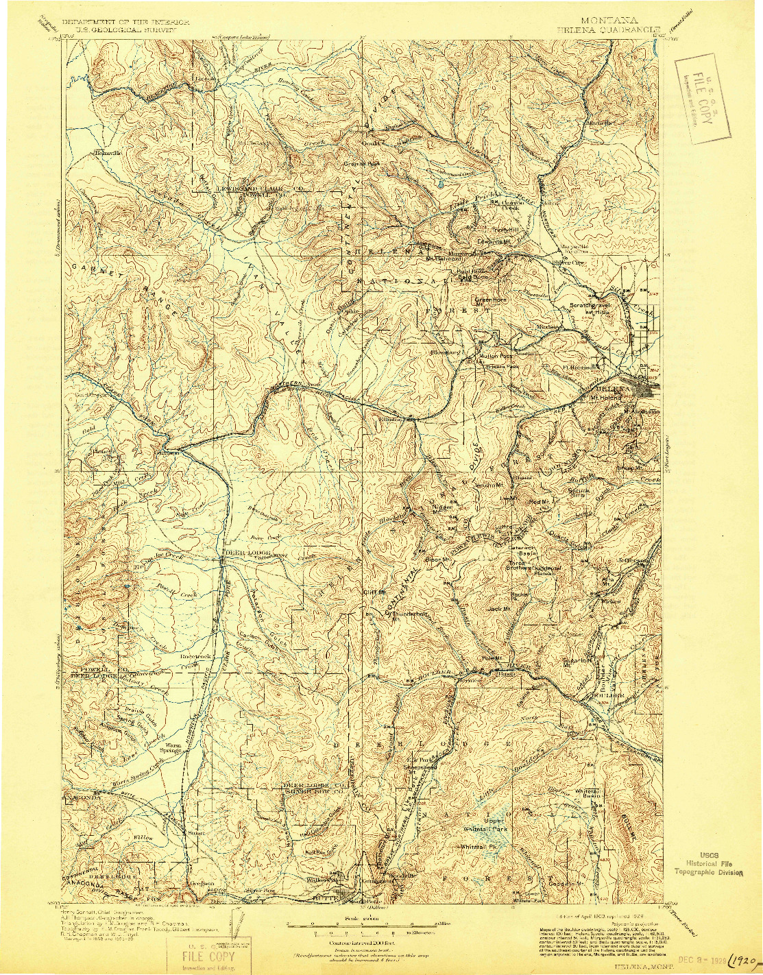USGS 1:250000-SCALE QUADRANGLE FOR HELENA, MT 1903