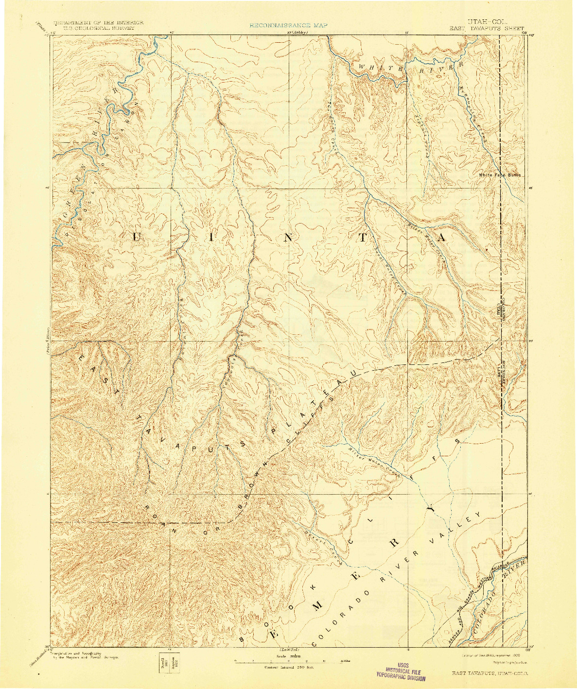 USGS 1:250000-SCALE QUADRANGLE FOR EAST TAVAPUTS, UT 1885