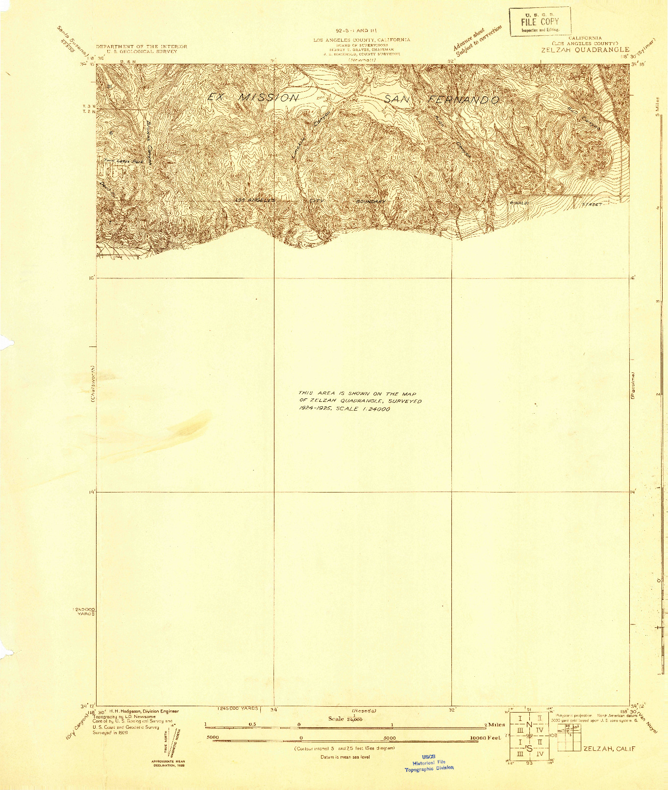 USGS 1:24000-SCALE QUADRANGLE FOR ZELZAH, CA 1929