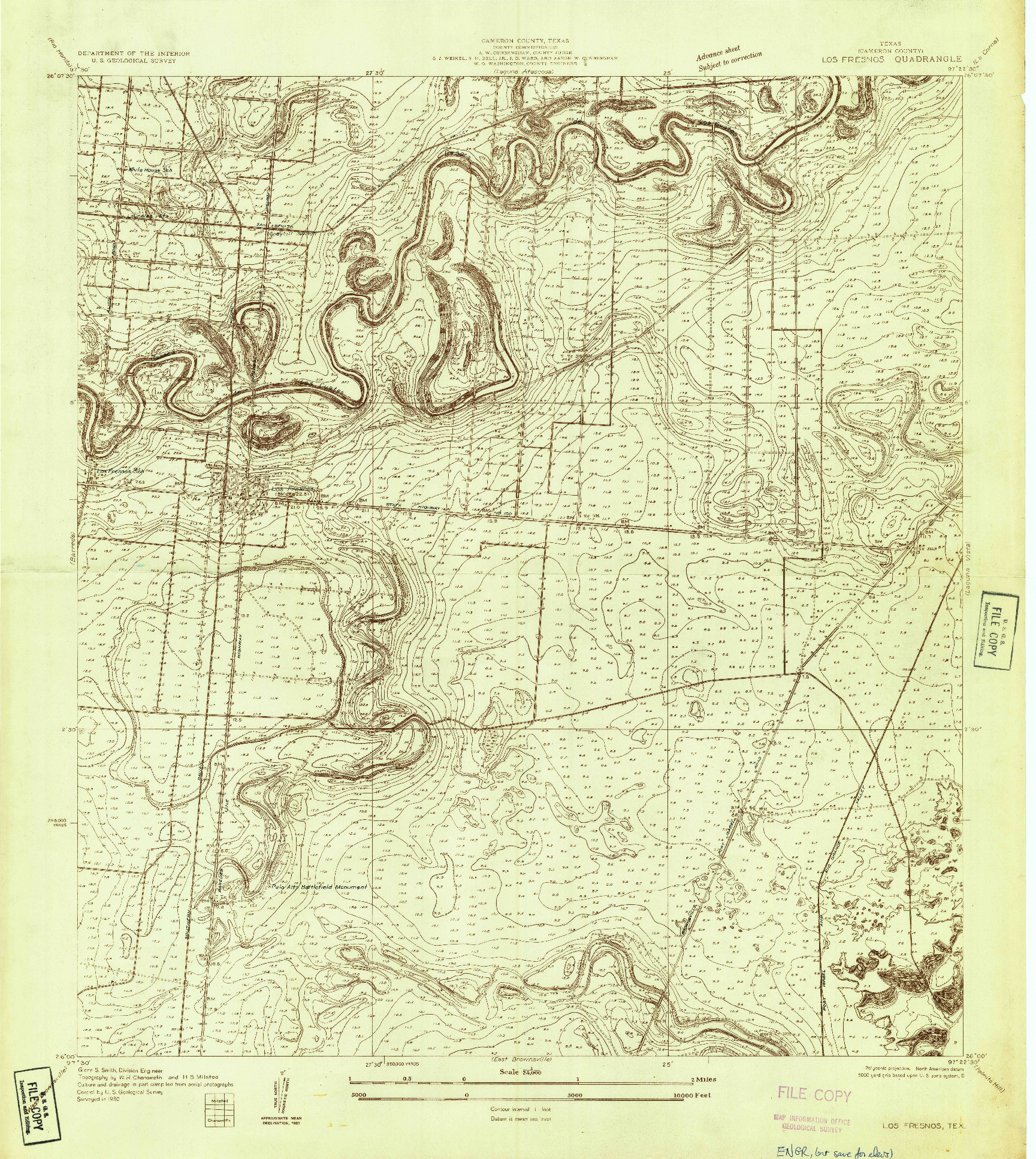 USGS 1:24000-SCALE QUADRANGLE FOR LOS FRESNOS, TX 1930