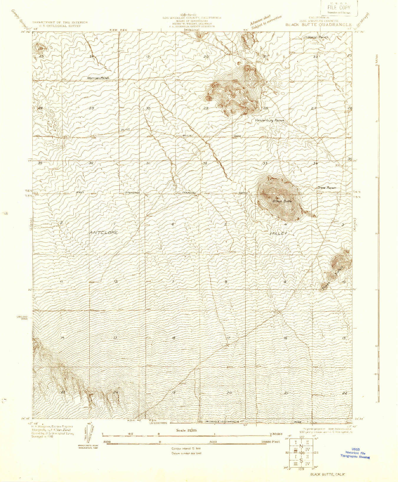 USGS 1:24000-SCALE QUADRANGLE FOR BLACK BUTTE, CA 1930