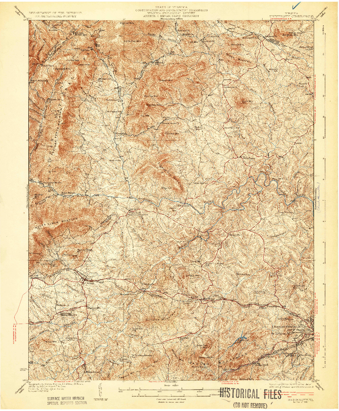 USGS 1:62500-SCALE QUADRANGLE FOR UNIVERSITY, VA 1931