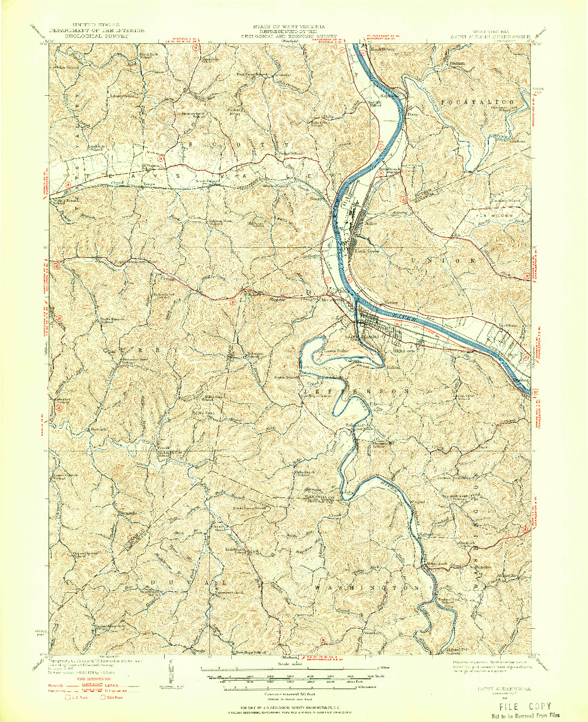 USGS 1:62500-SCALE QUADRANGLE FOR SAINT ALBANS, WV 1931