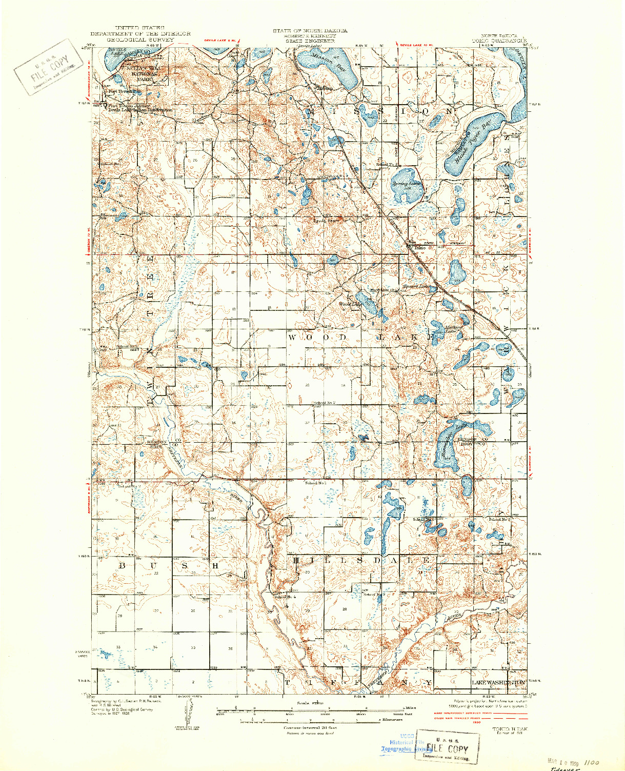 USGS 1:62500-SCALE QUADRANGLE FOR TOKIO, ND 1931