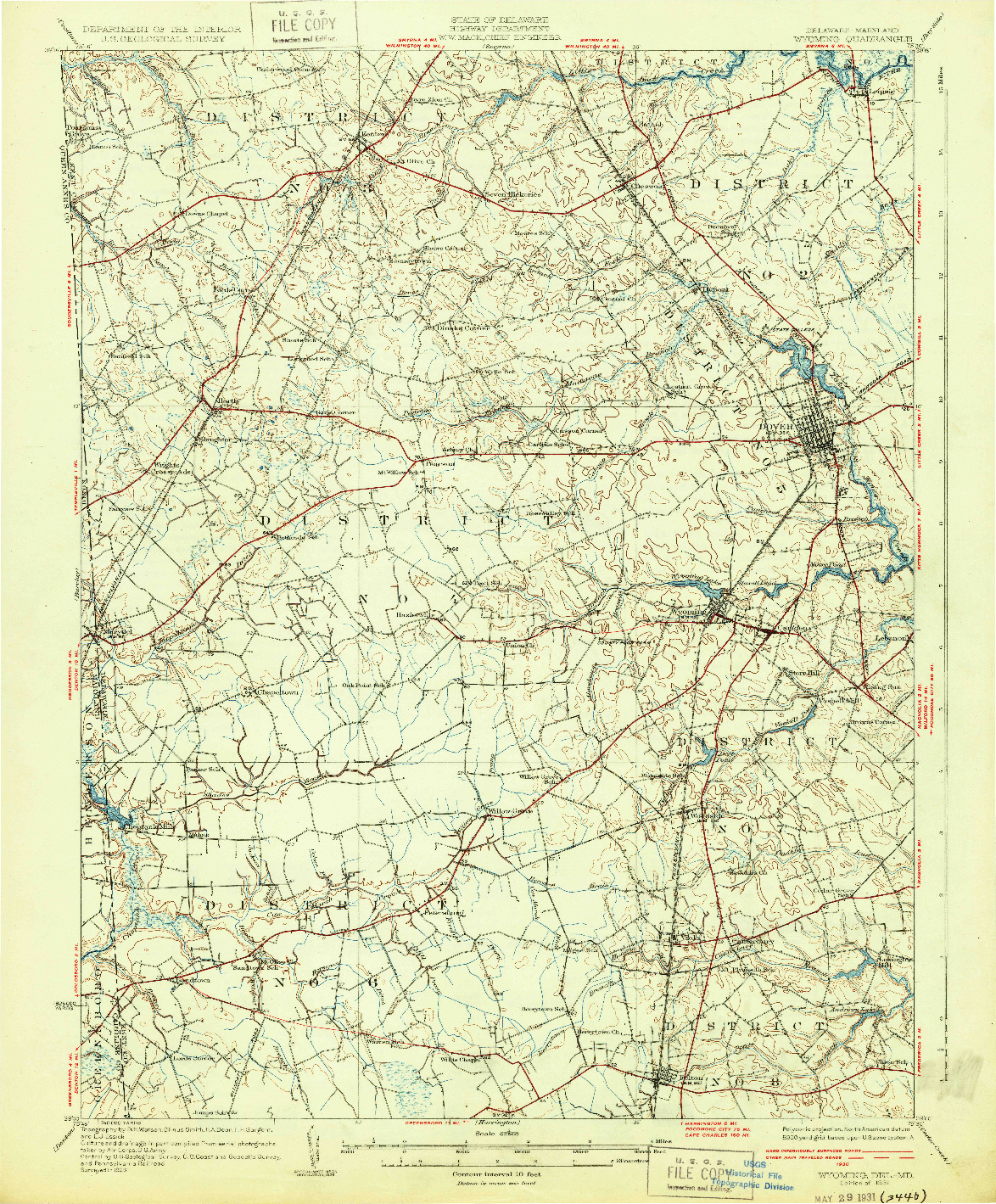 USGS 1:62500-SCALE QUADRANGLE FOR WYOMING, DE 1931