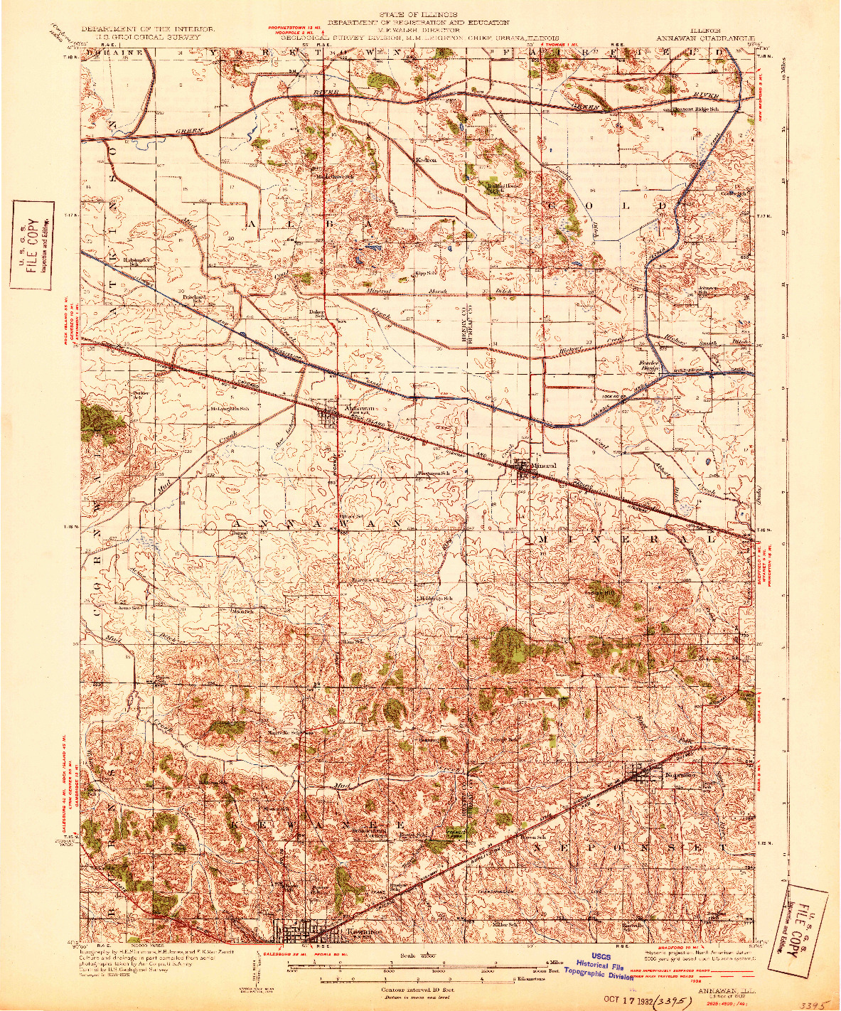 USGS 1:62500-SCALE QUADRANGLE FOR ANNAWAN, IL 1932