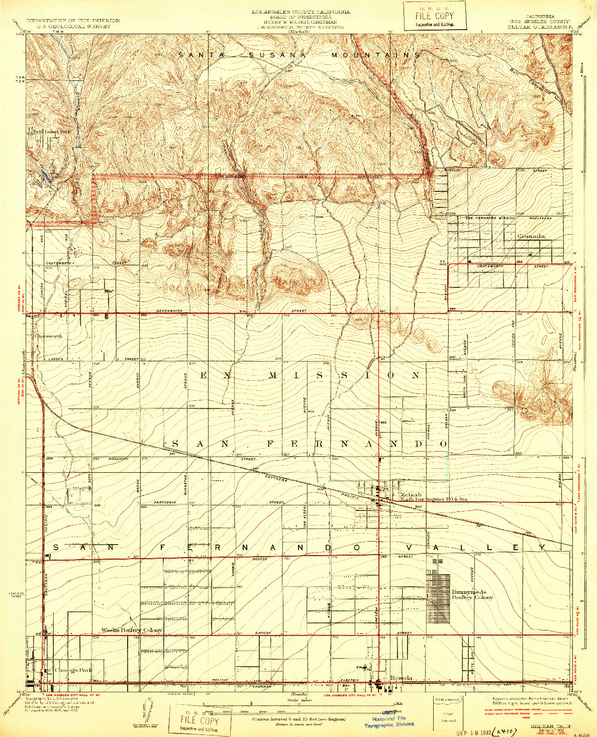 USGS 1:24000-SCALE QUADRANGLE FOR ZELZAH, CA 1932