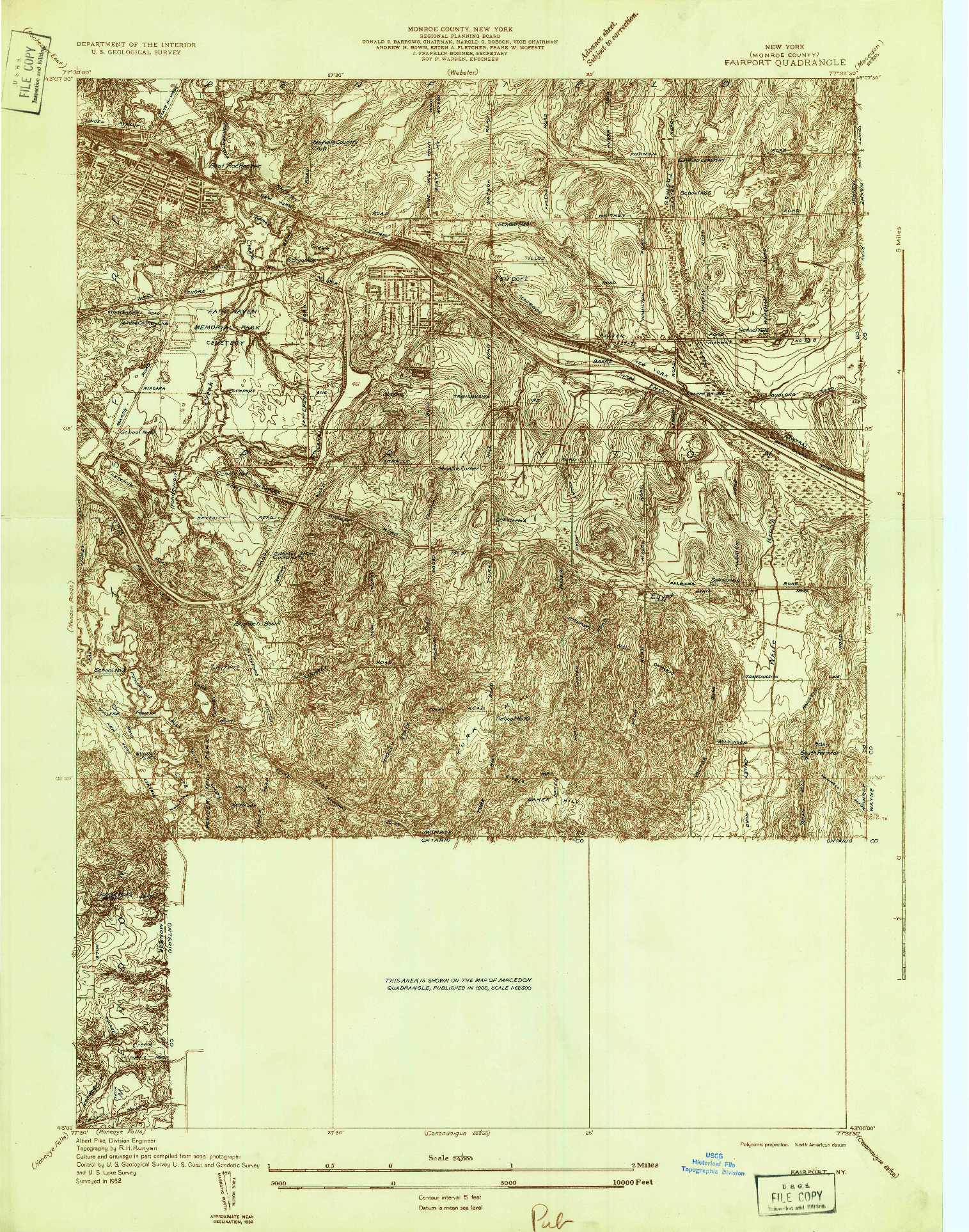 USGS 1:24000-SCALE QUADRANGLE FOR FAIRPORT, NY 1932