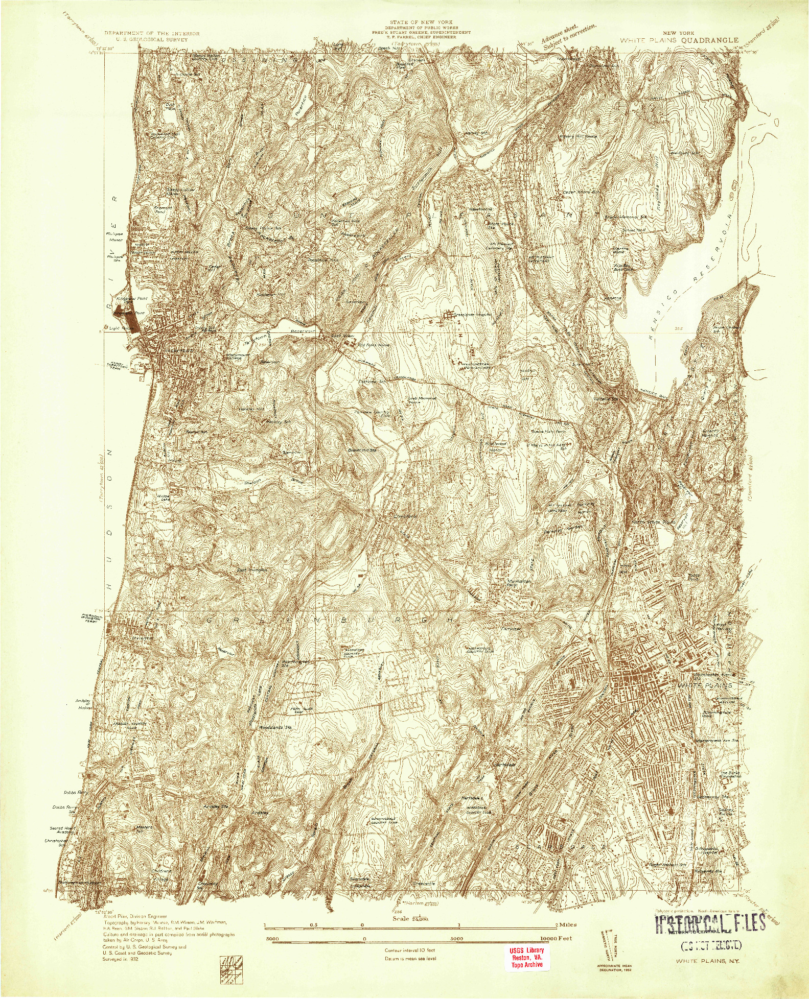 USGS 1:24000-SCALE QUADRANGLE FOR WHITE PLAINS, NY 1932