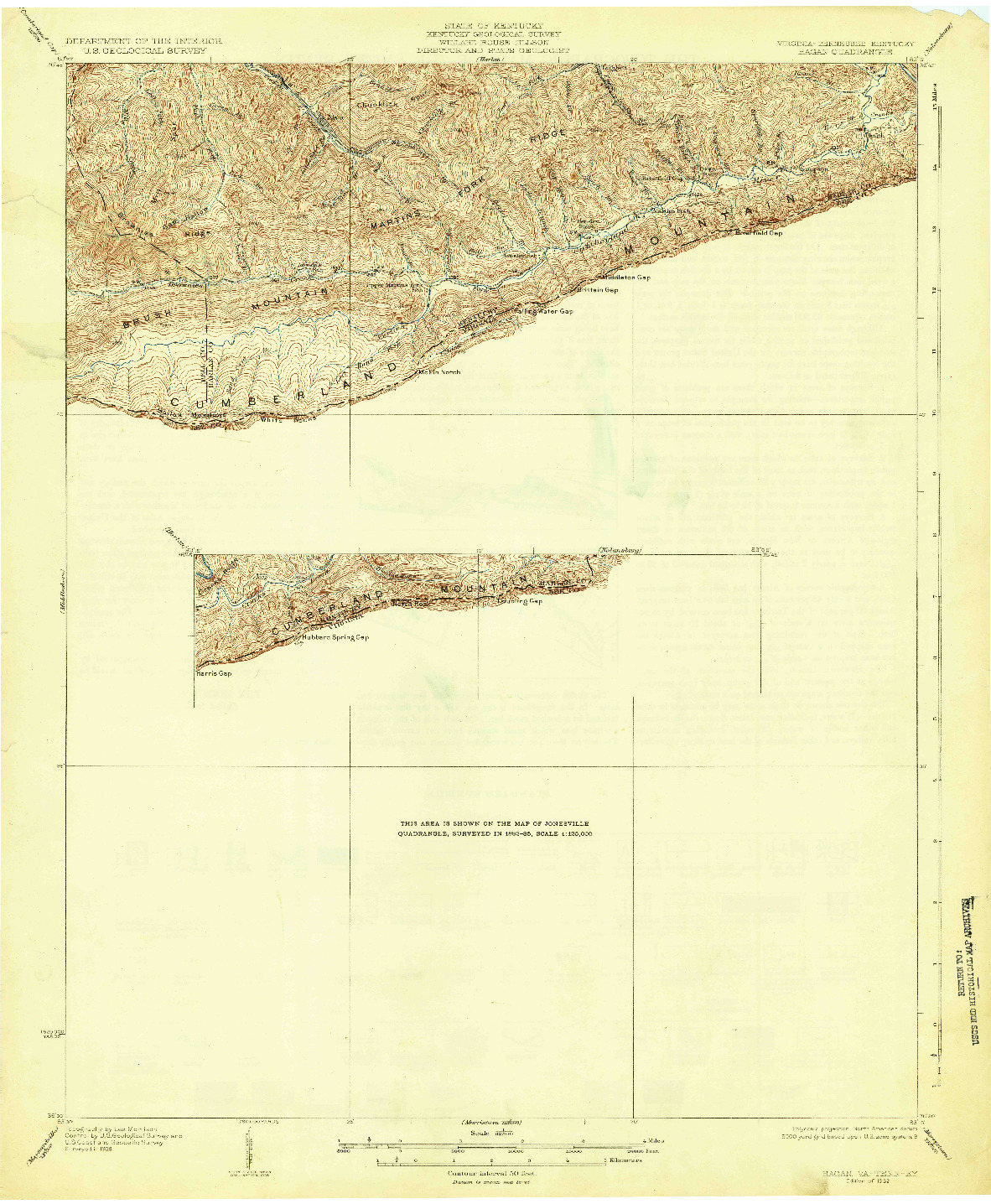 USGS 1:62500-SCALE QUADRANGLE FOR HAGAN, VA 1932