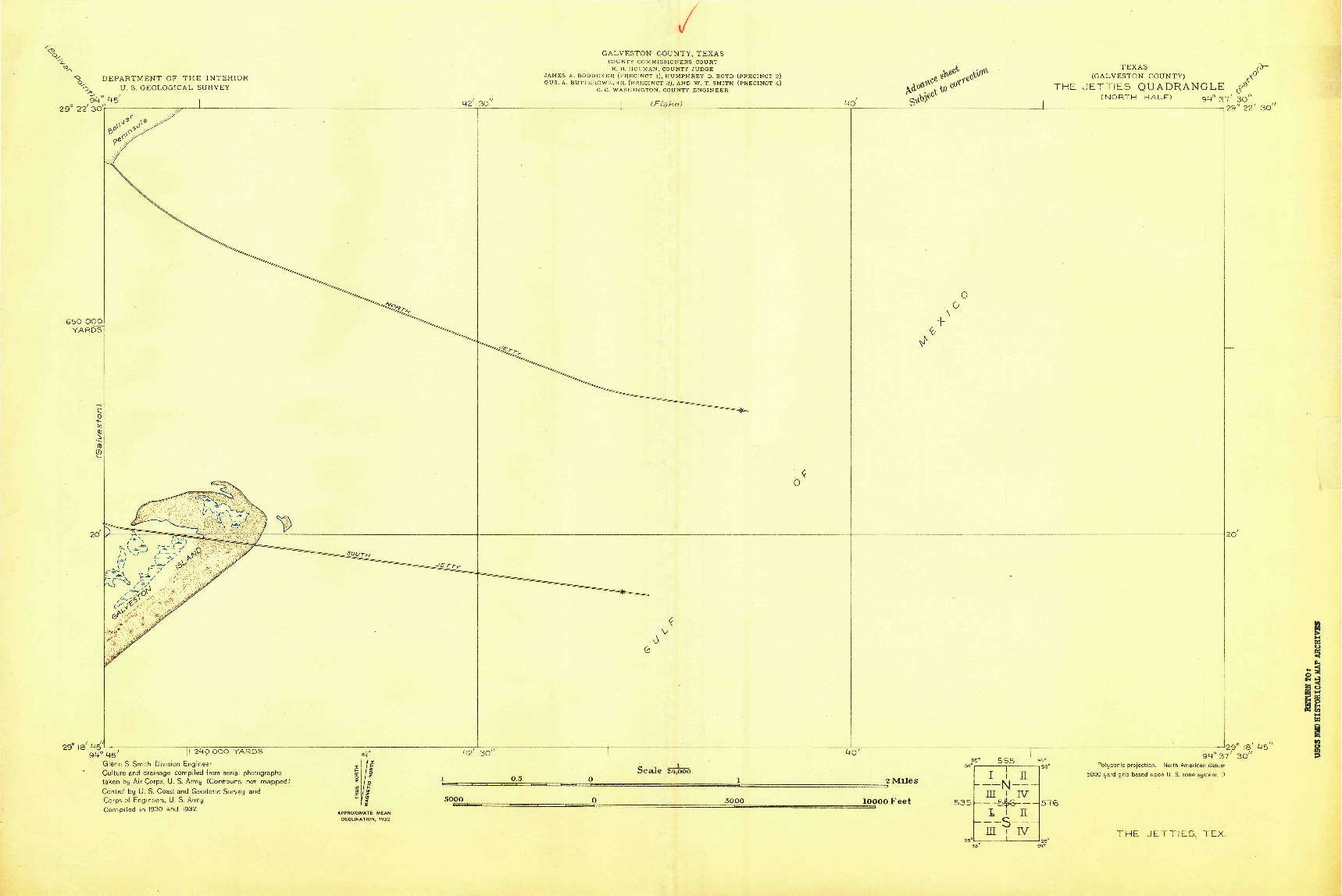 USGS 1:24000-SCALE QUADRANGLE FOR THE JETTIES, TX 1932