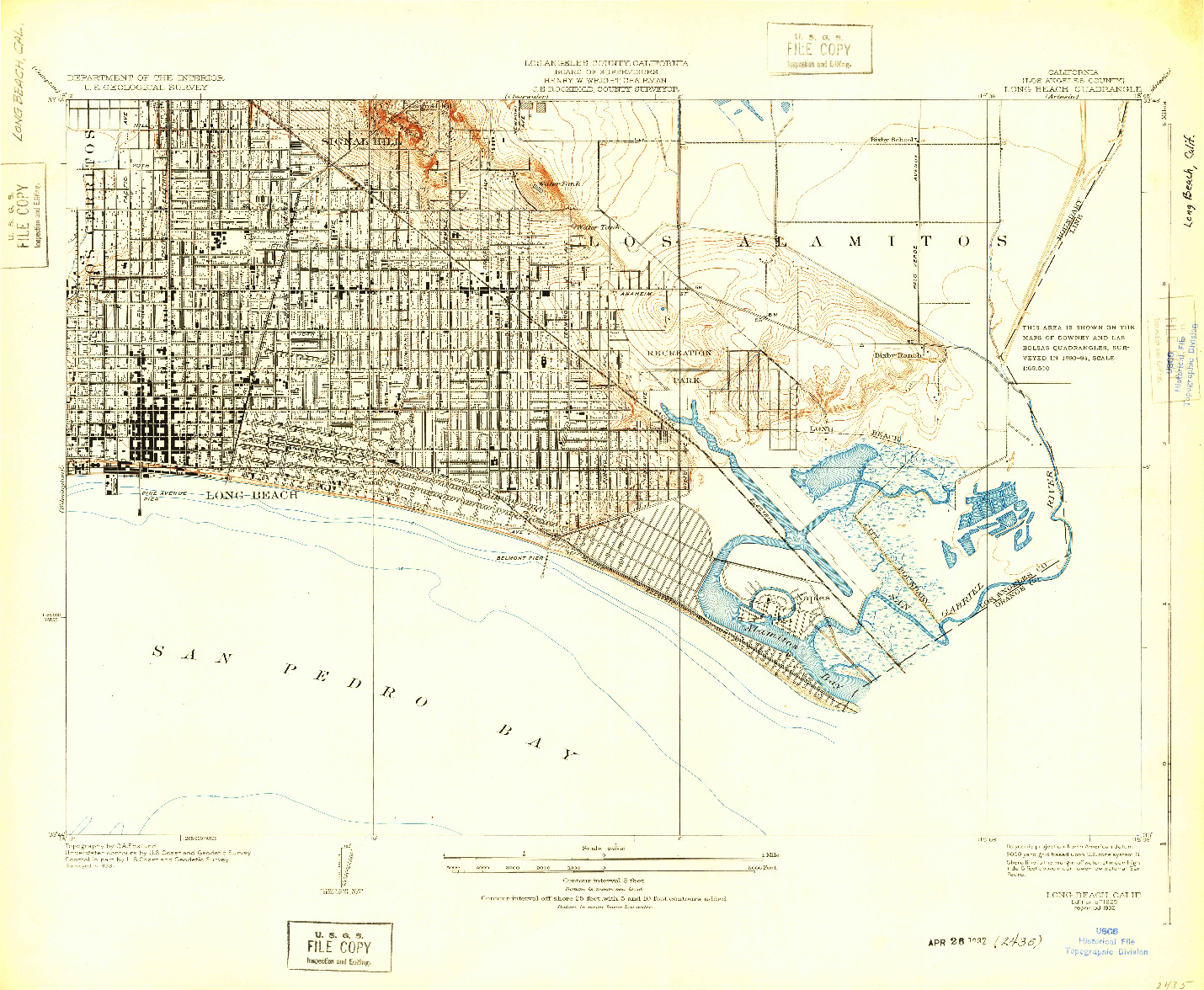 USGS 1:24000-SCALE QUADRANGLE FOR LONG BEACH, CA 1925
