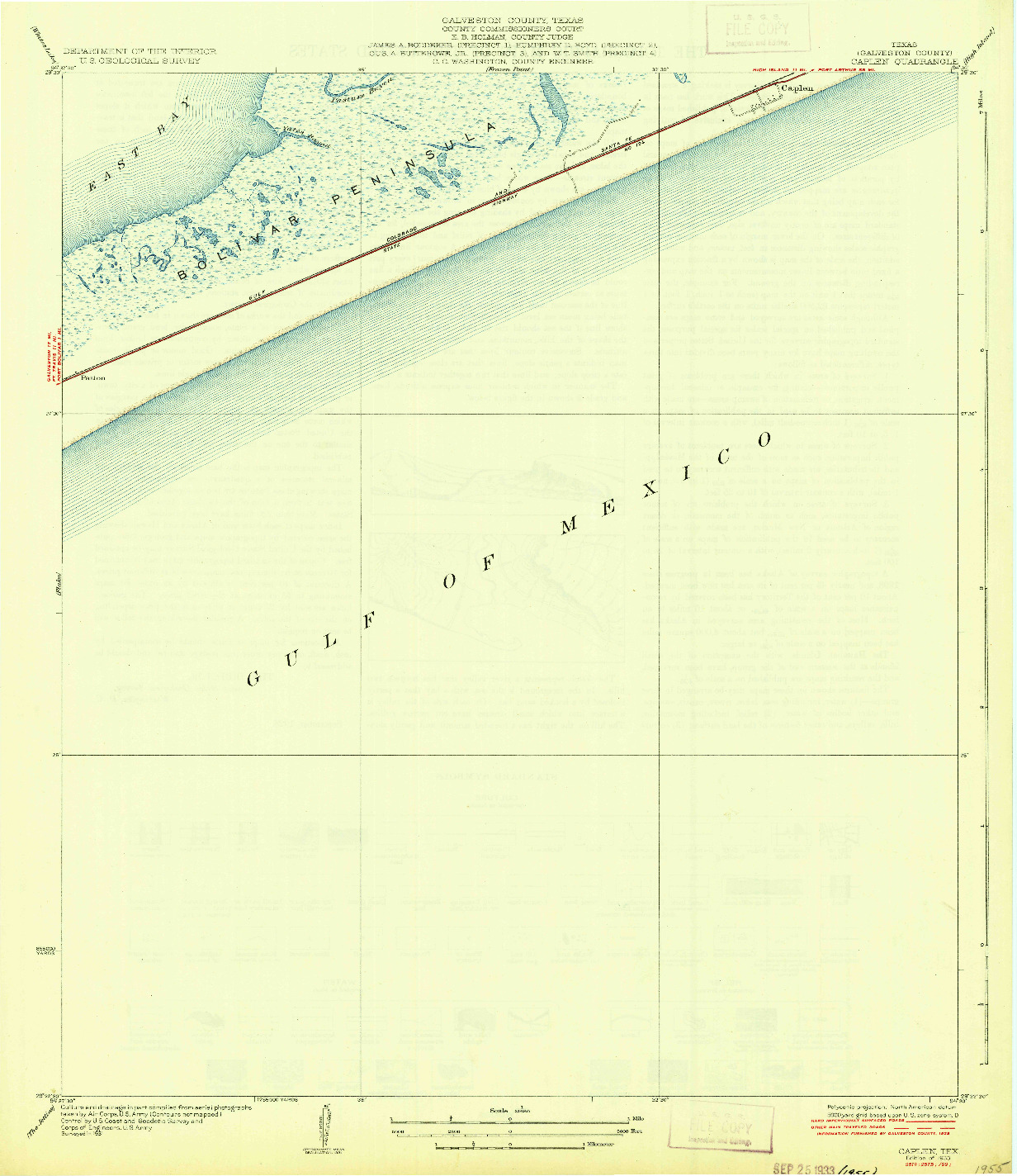 USGS 1:31680-SCALE QUADRANGLE FOR CAPLEN, TX 1933