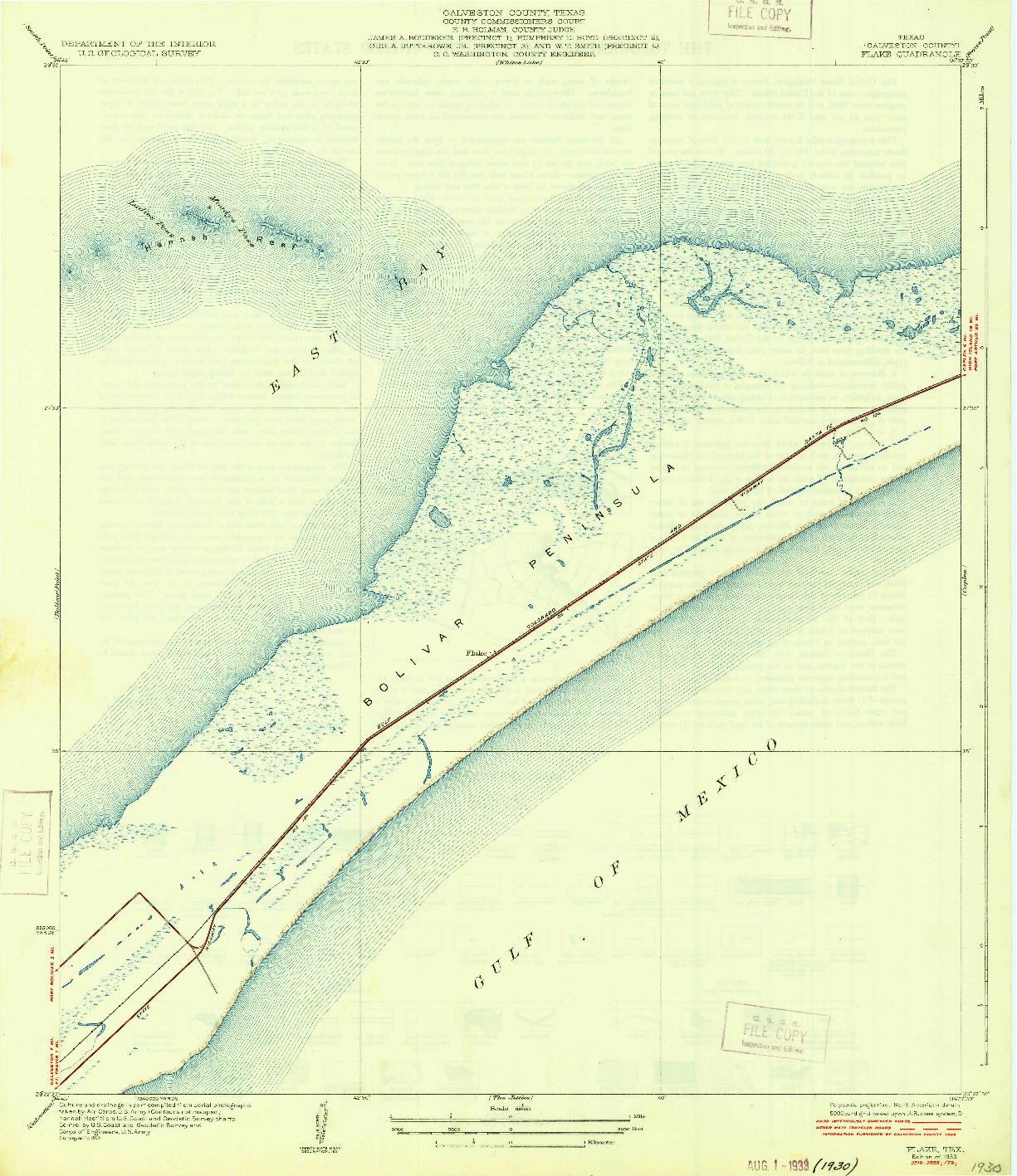 USGS 1:31680-SCALE QUADRANGLE FOR FLAKE, TX 1933
