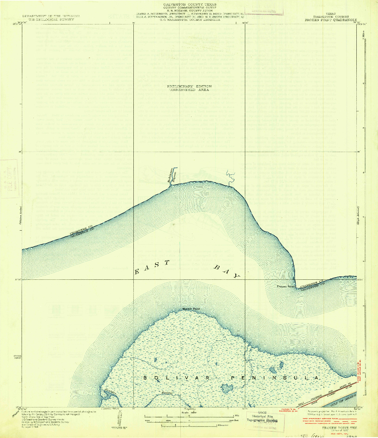 USGS 1:31680-SCALE QUADRANGLE FOR FROZEN POINT, TX 1933