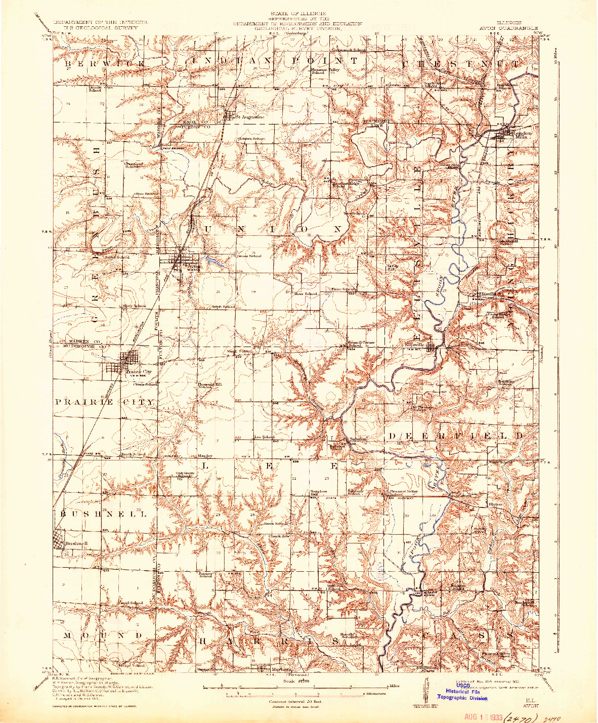 USGS 1:62500-SCALE QUADRANGLE FOR AVON, IL 1915