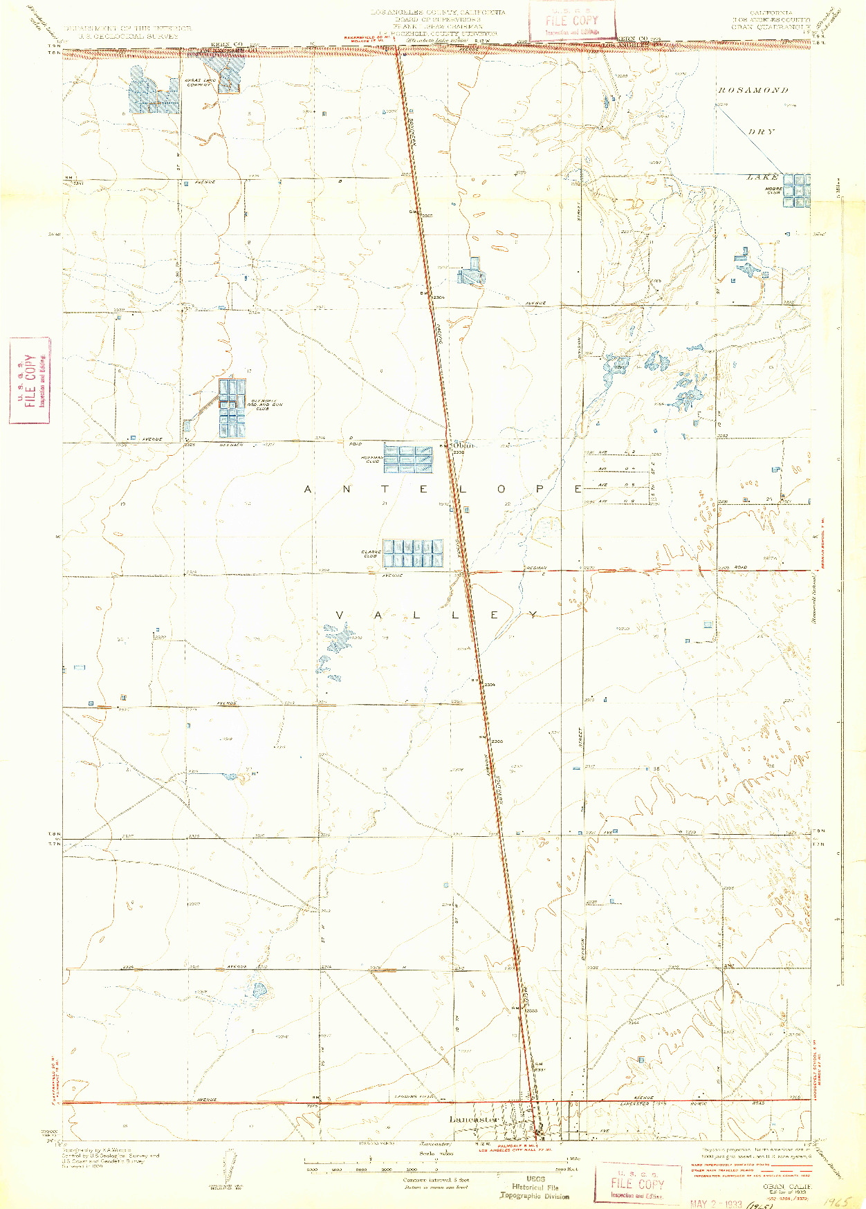 USGS 1:24000-SCALE QUADRANGLE FOR OBAN, CA 1933