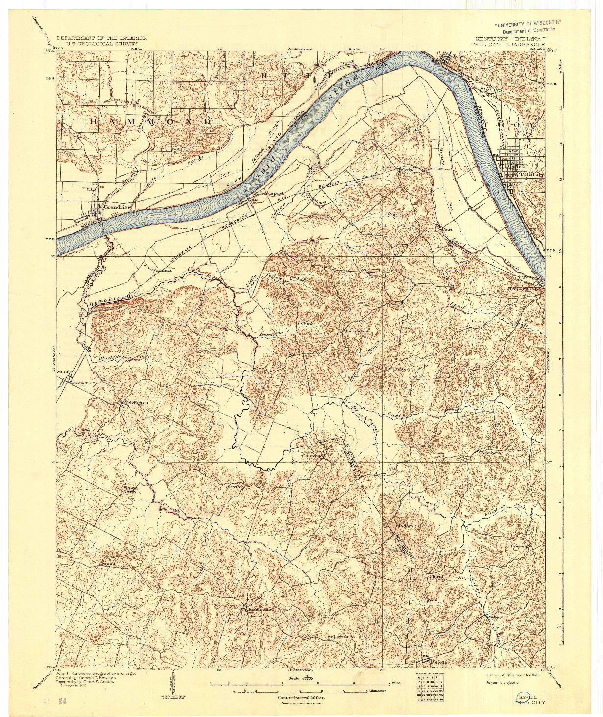 USGS 1:62500-SCALE QUADRANGLE FOR TELL CITY, KY 1903