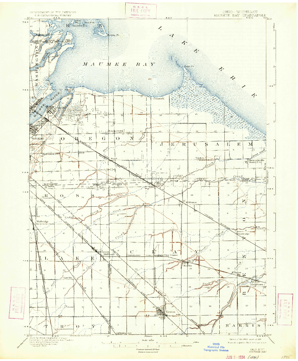 USGS 1:62500-SCALE QUADRANGLE FOR MAUMEE BAY, OH 1900
