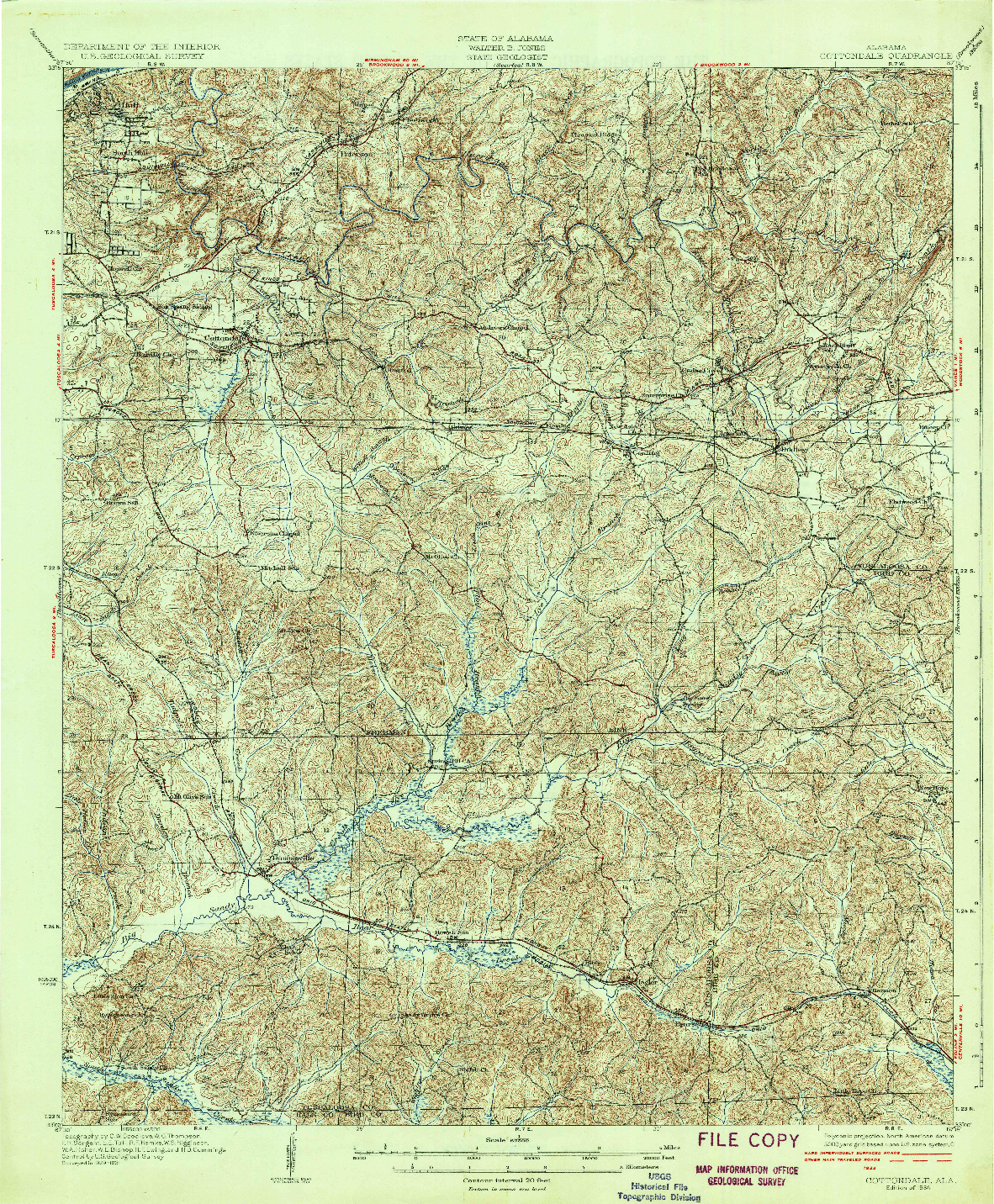 USGS 1:62500-SCALE QUADRANGLE FOR COTTONDALE, AL 1934