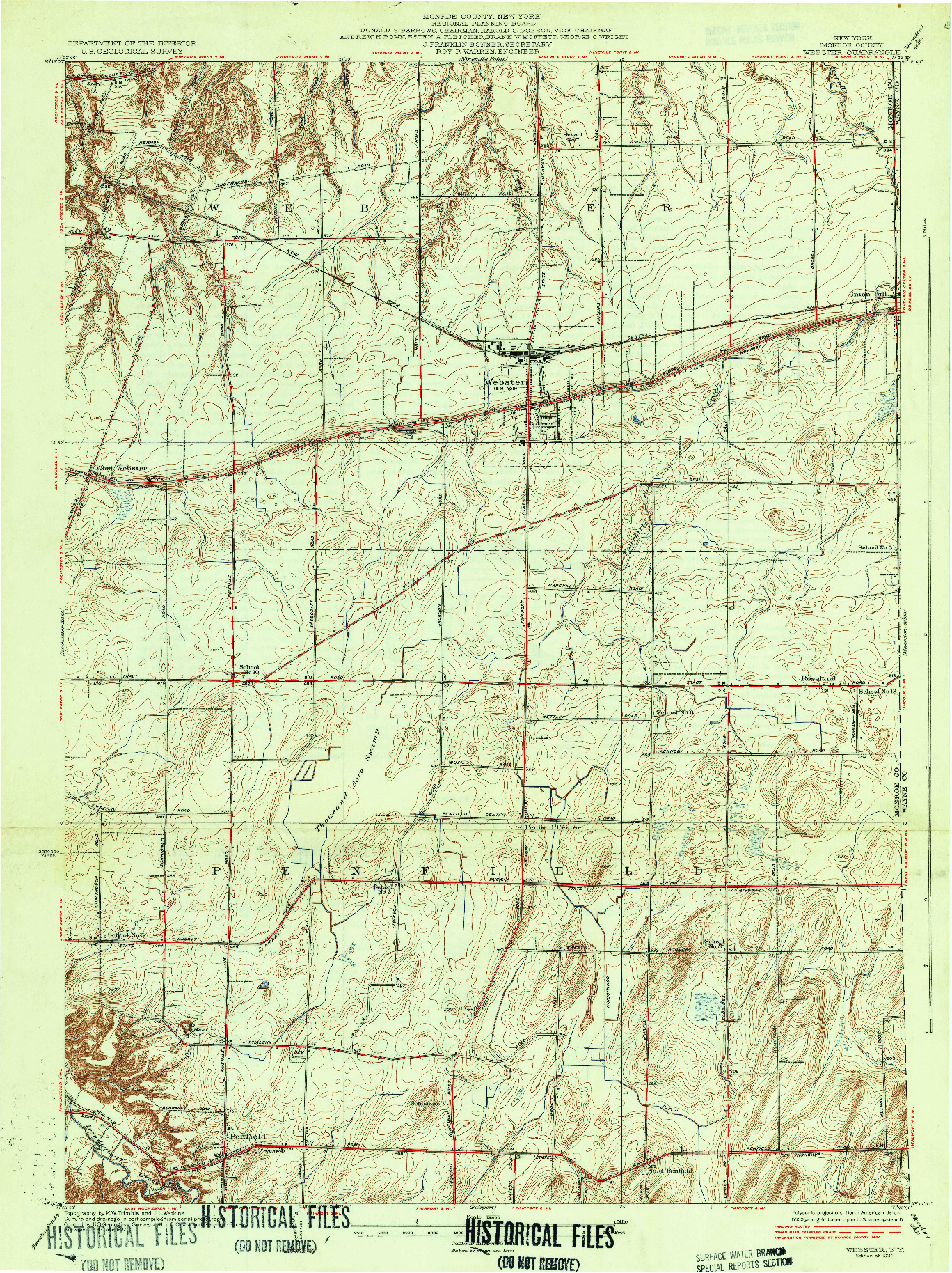 USGS 1:24000-SCALE QUADRANGLE FOR WEBSTER, NY 1934