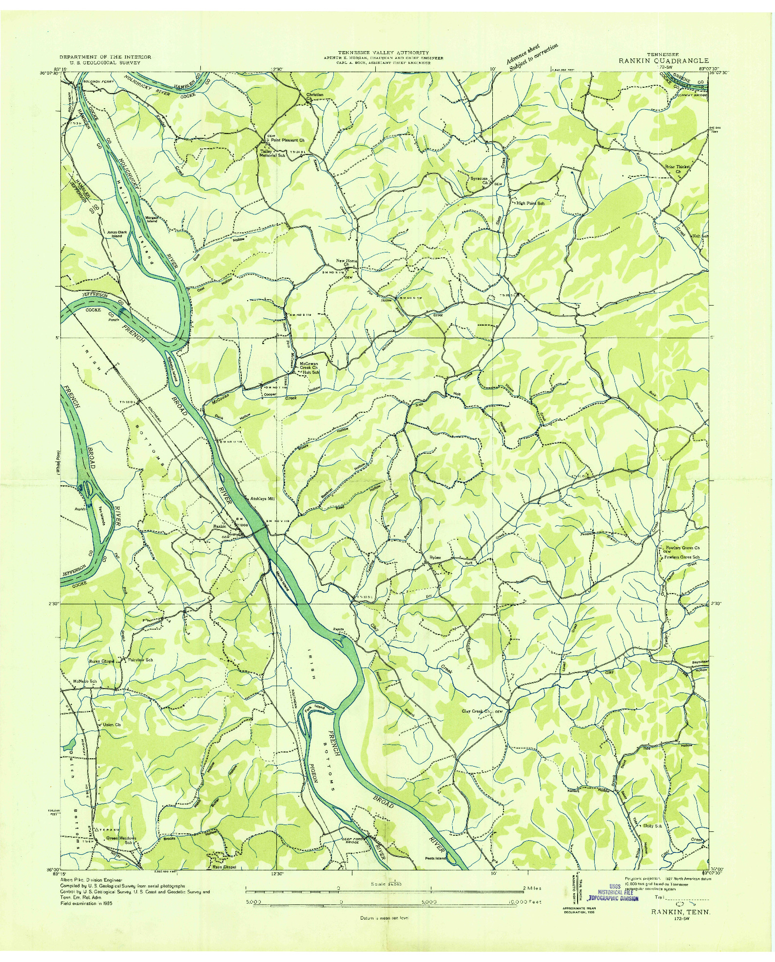USGS 1:24000-SCALE QUADRANGLE FOR RANKIN, TN 1935