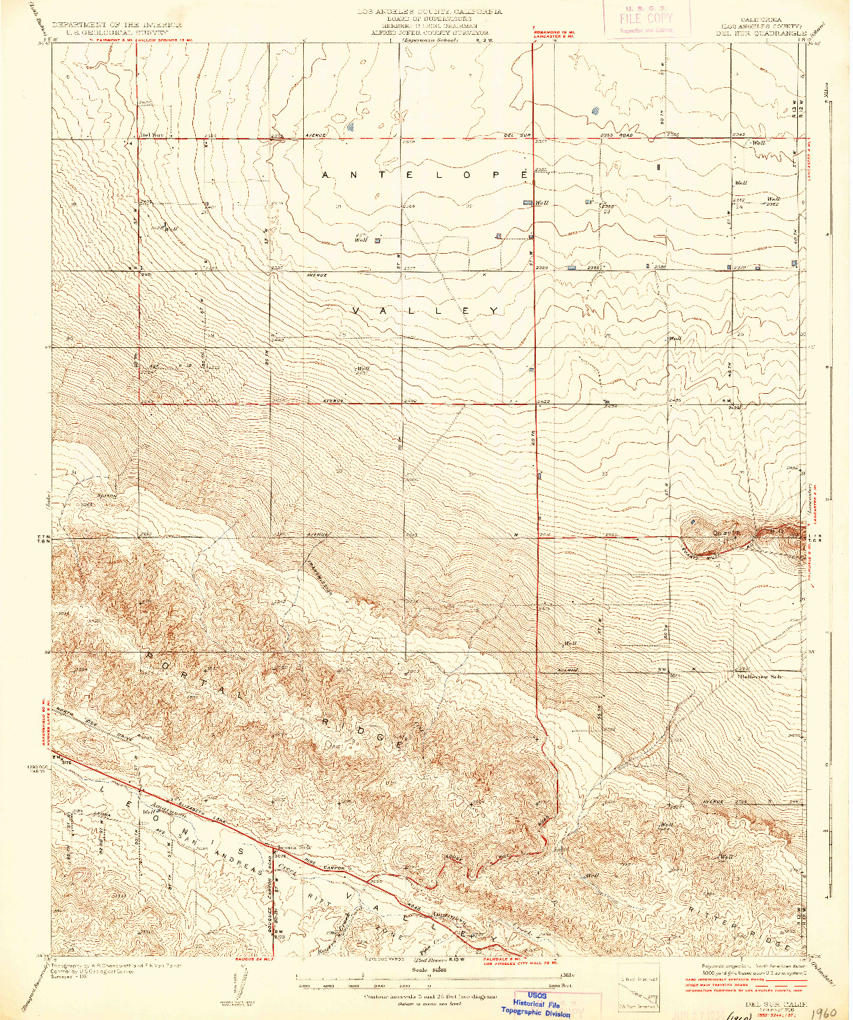 USGS 1:24000-SCALE QUADRANGLE FOR DEL SUR, CA 1936