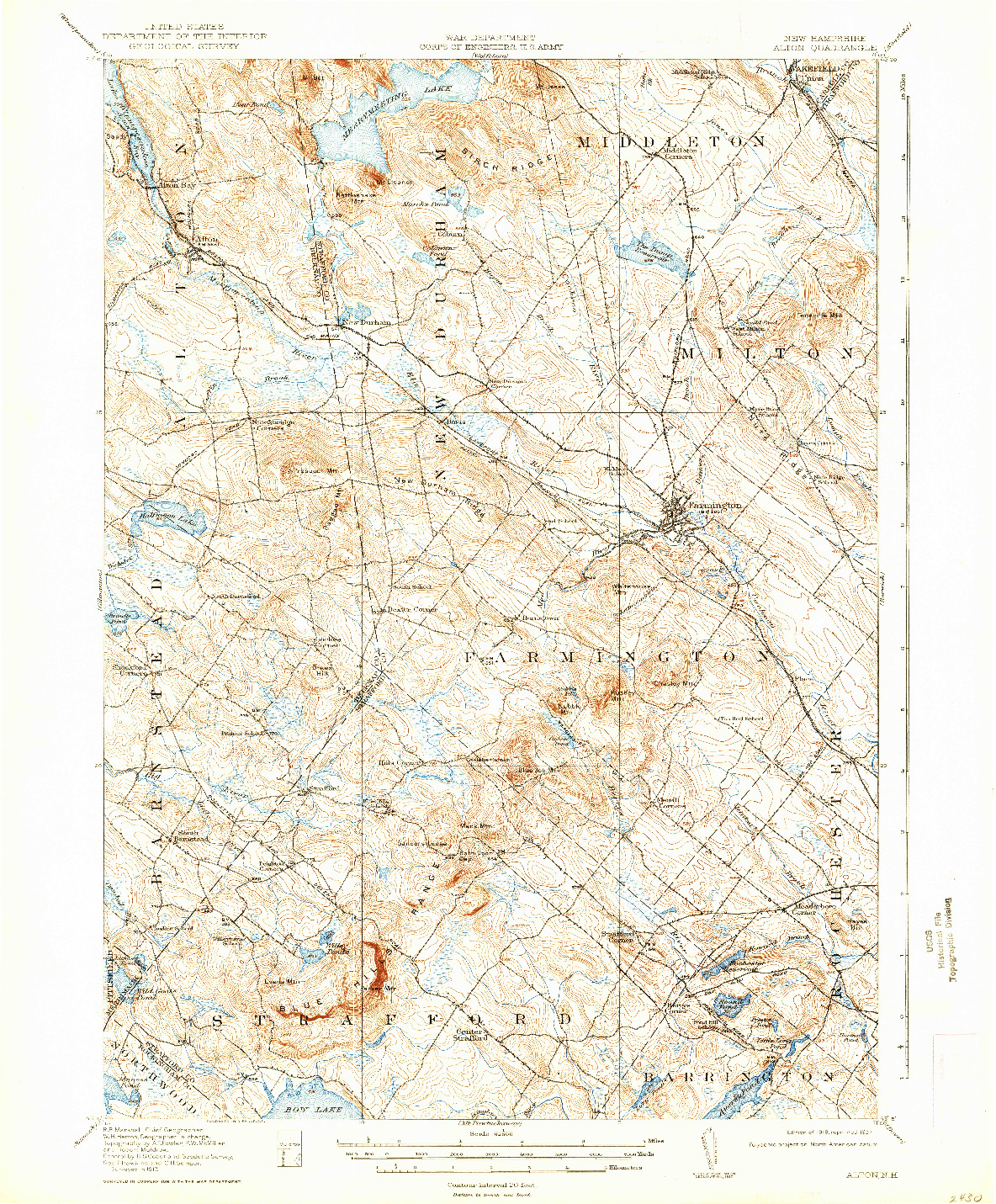 USGS 1:62500-SCALE QUADRANGLE FOR ALTON, NH 1919