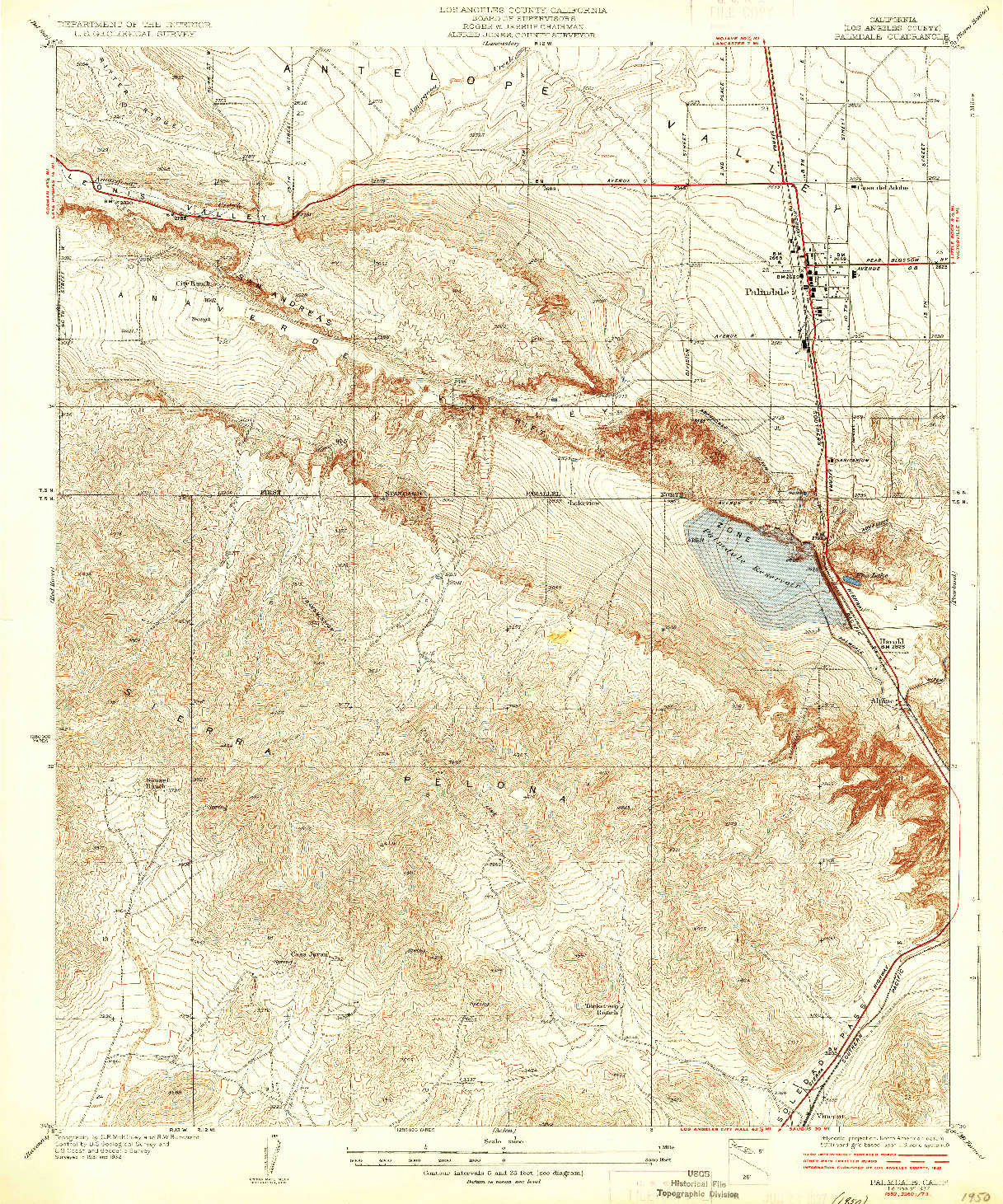 USGS 1:24000-SCALE QUADRANGLE FOR PALMDALE, CA 1937