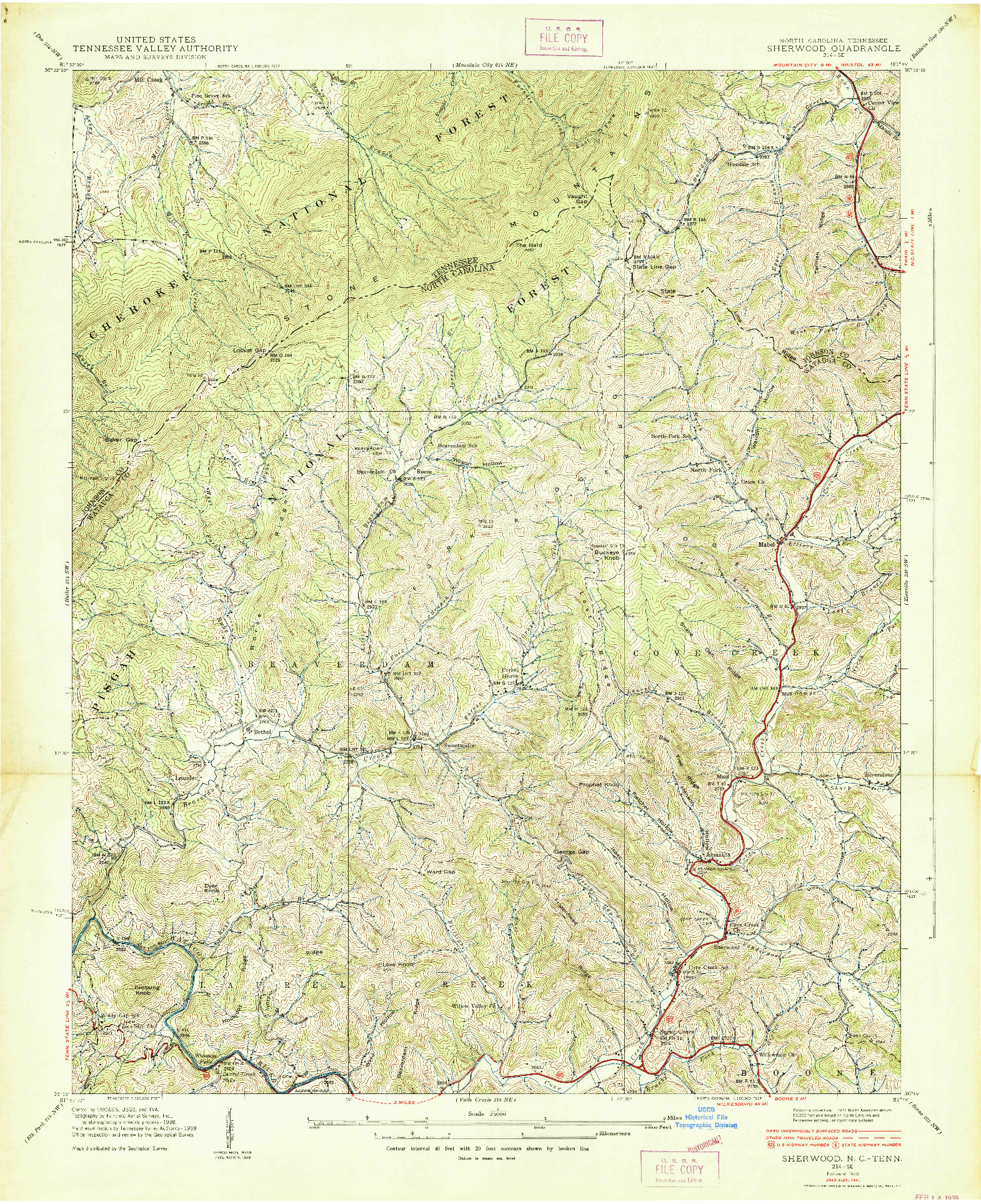 USGS 1:24000-SCALE QUADRANGLE FOR SHERWOOD, NC 1938